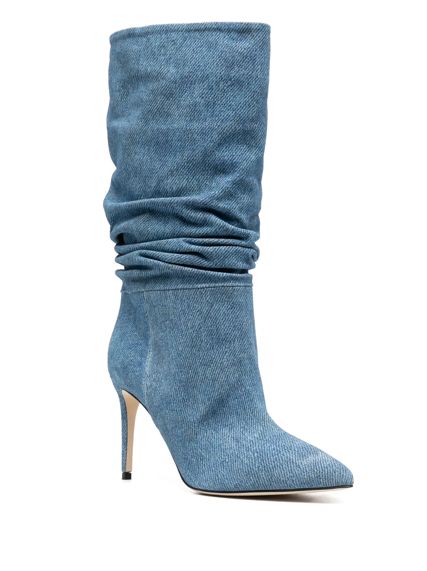 98mm pointed-toe denim boots