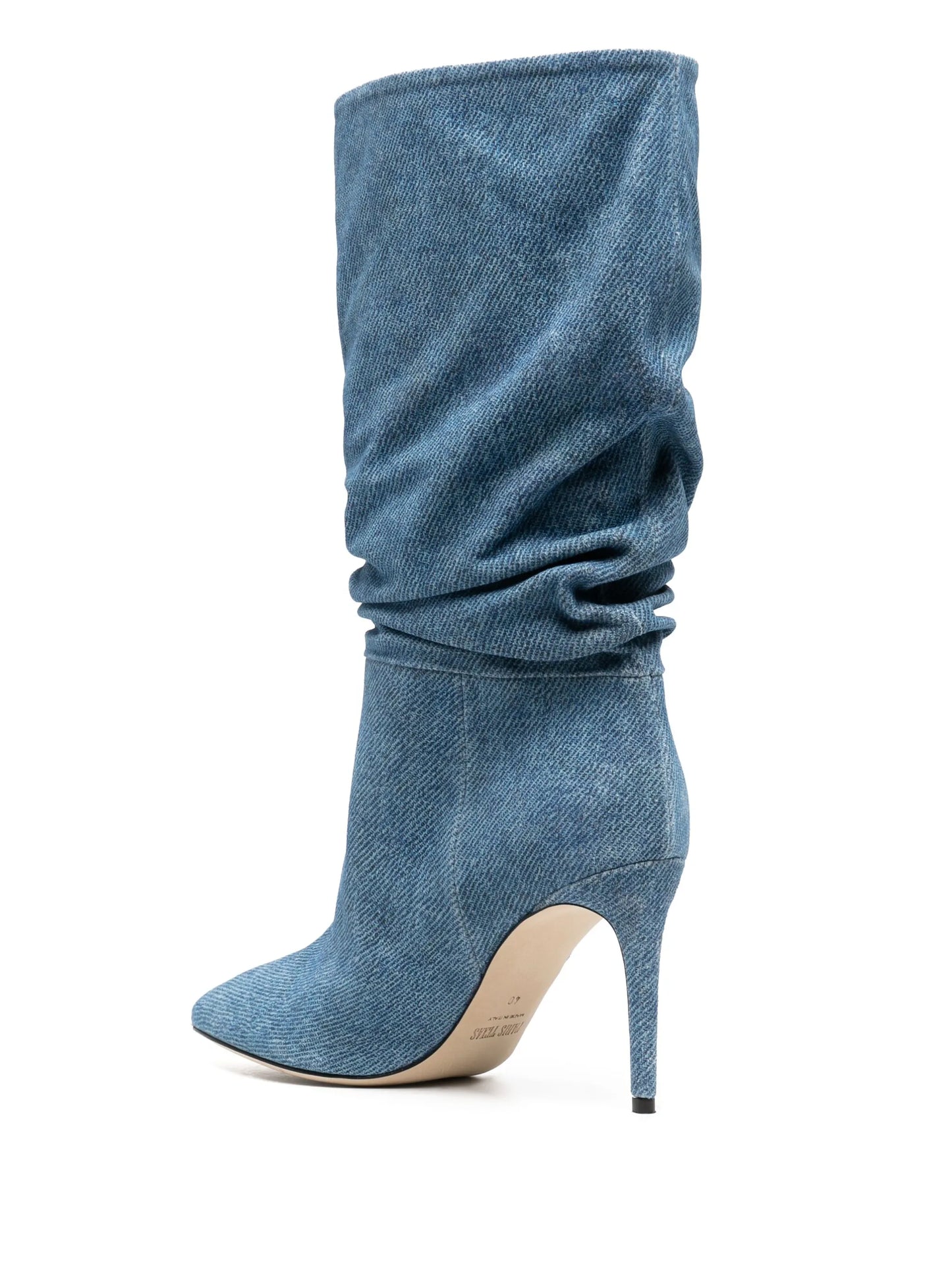 98mm pointed-toe denim boots