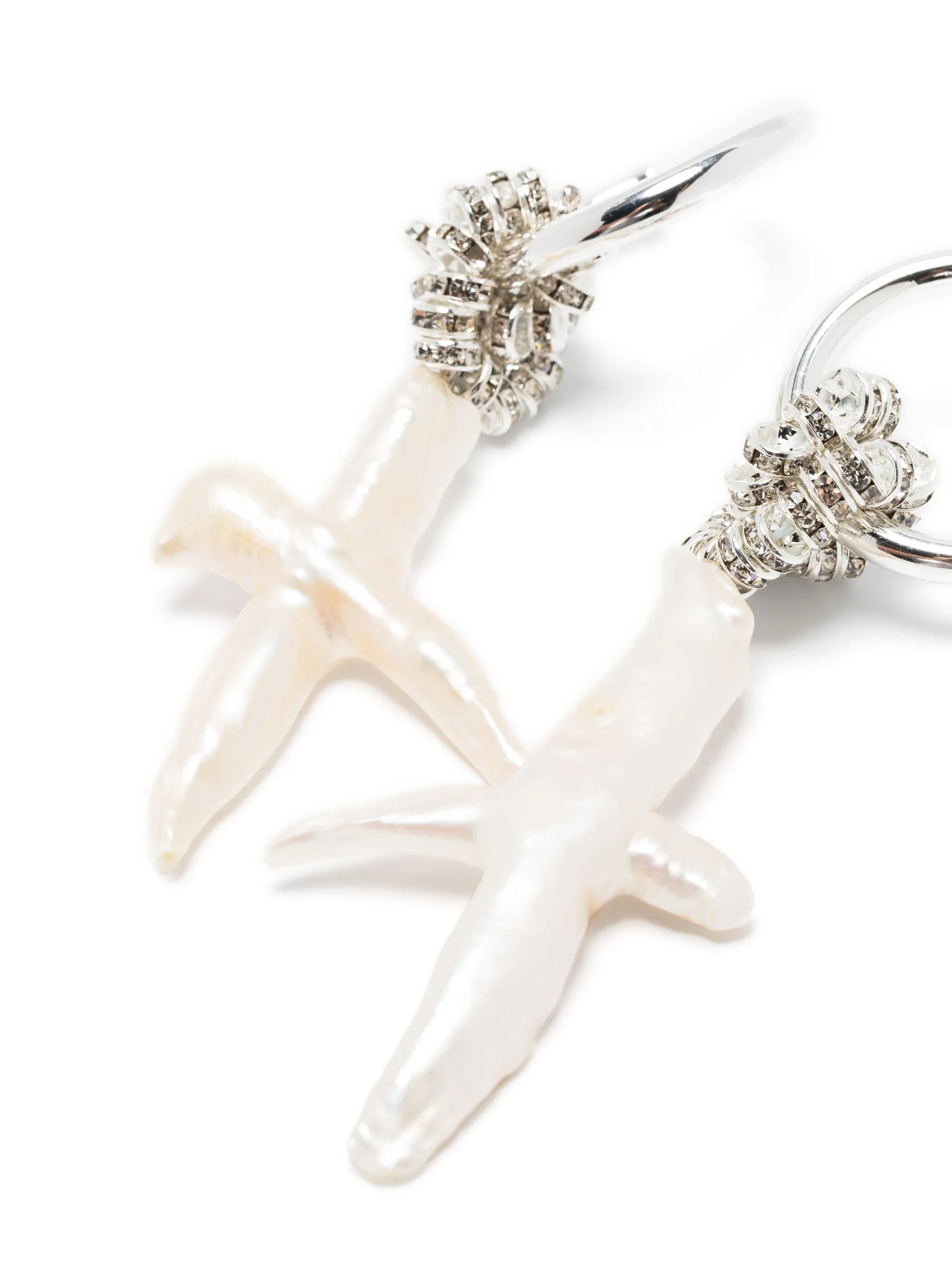 shell-drop hoop earrings