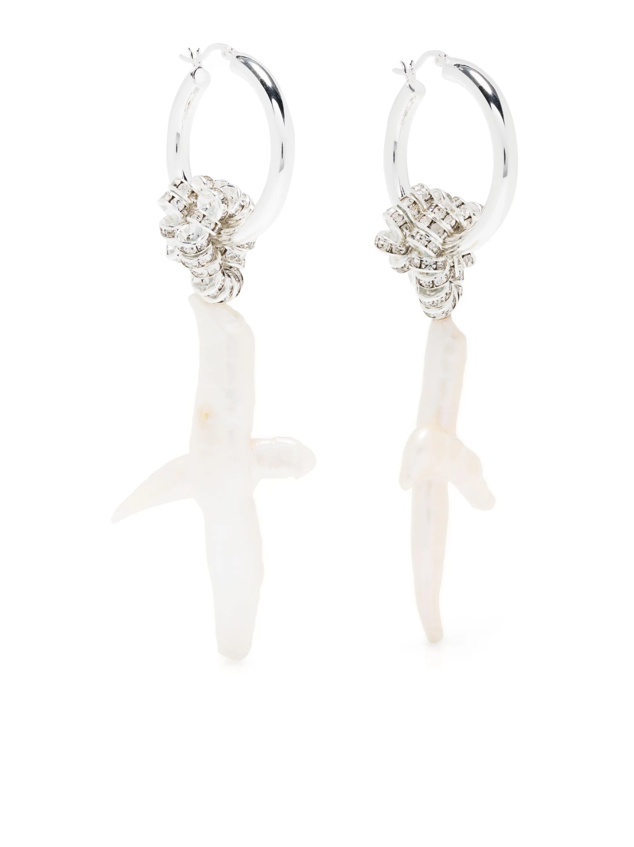 shell-drop hoop earrings