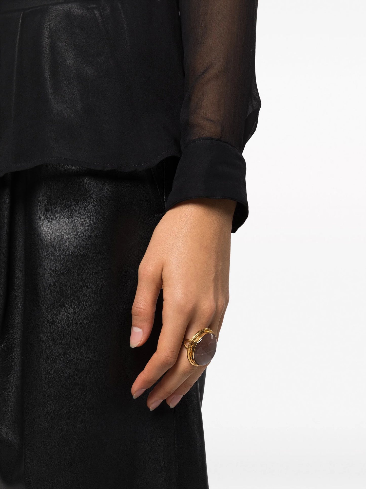 Macaron moon-stone ring