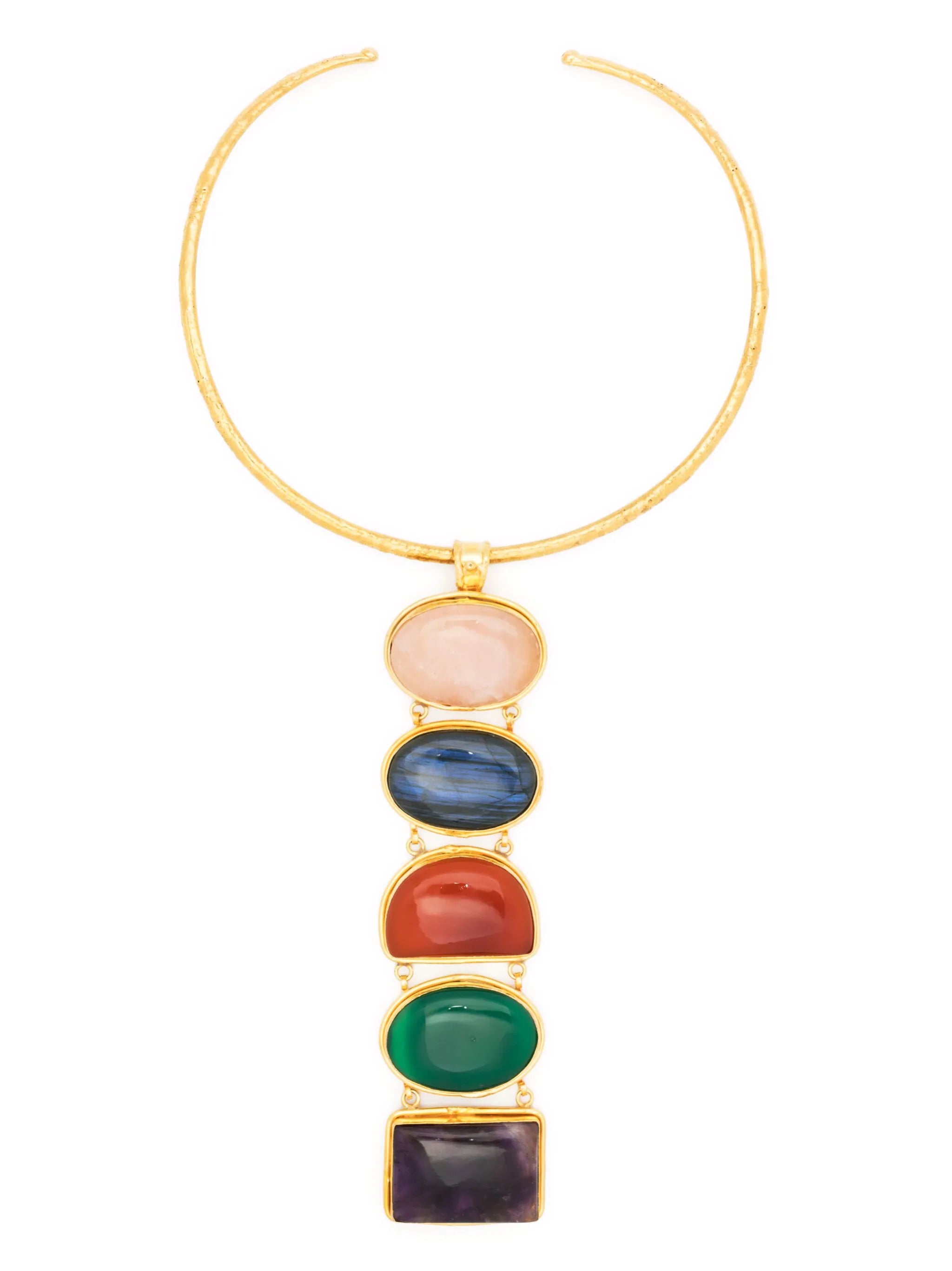 stone-embellished pendant necklace