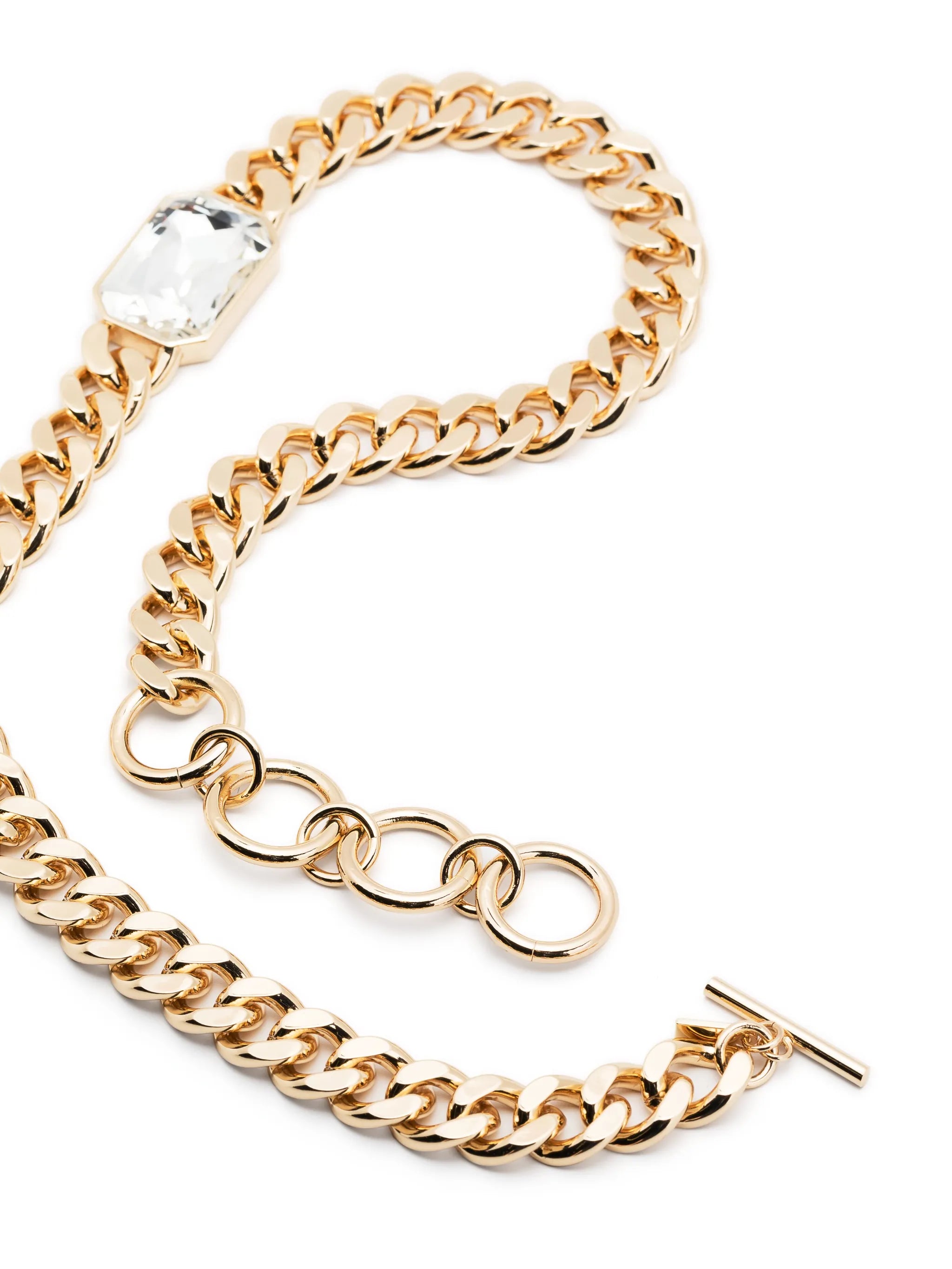crystal-embellished chain-link necklace