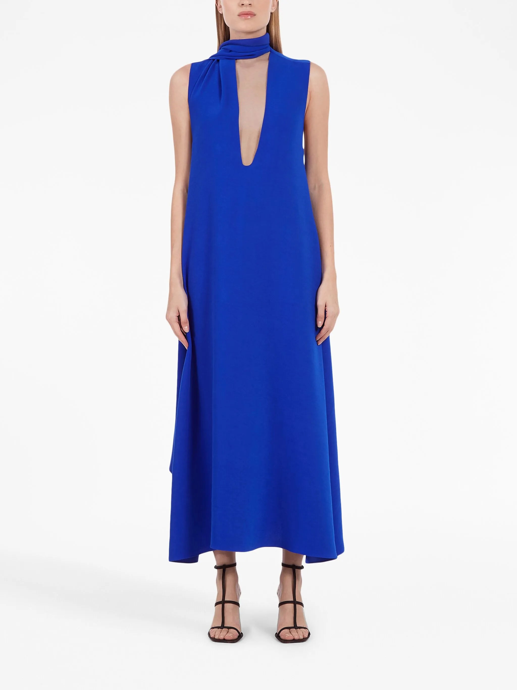 draped-detail maxi dress