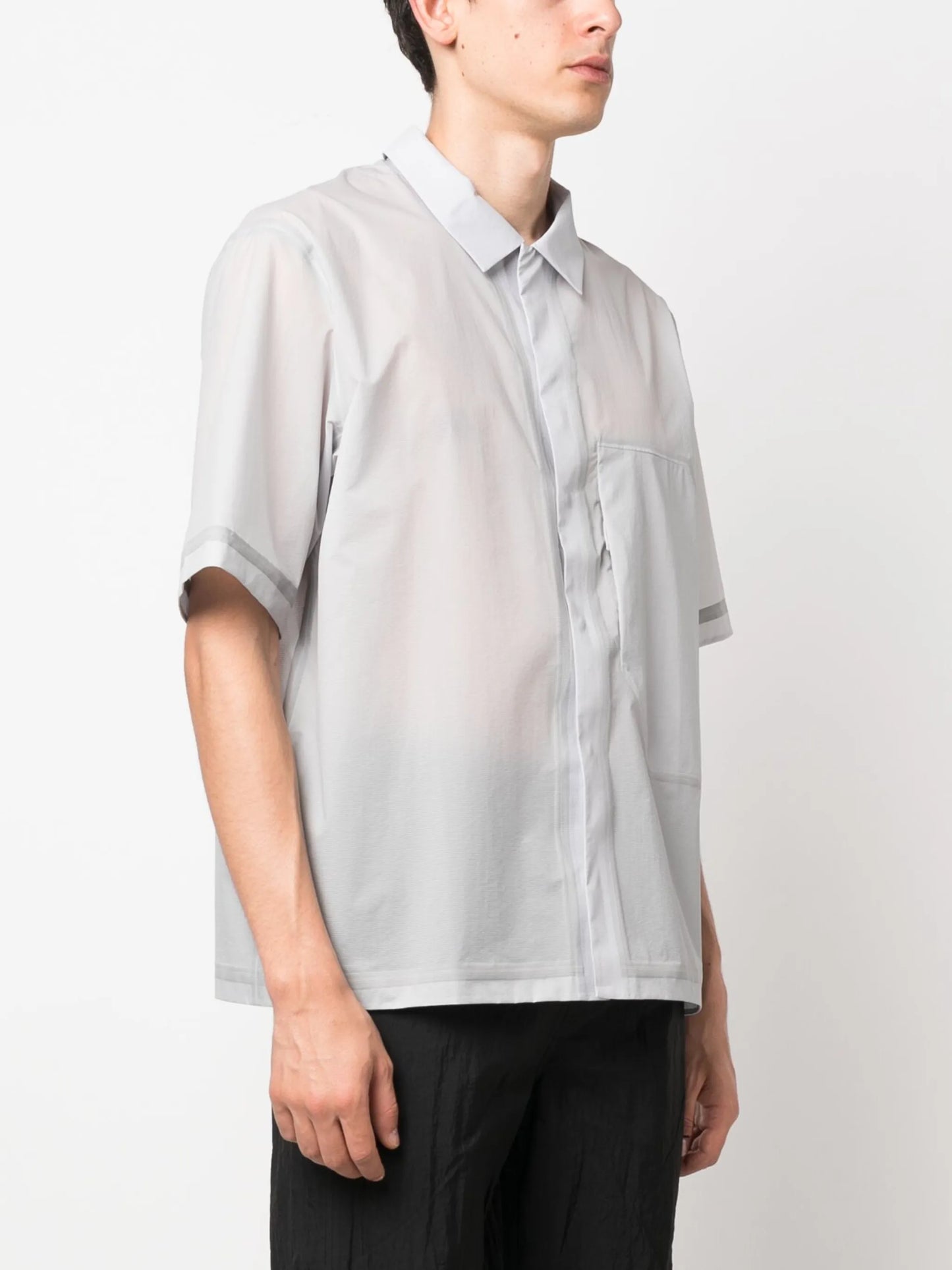 semi-sheer short-sleeve shirt