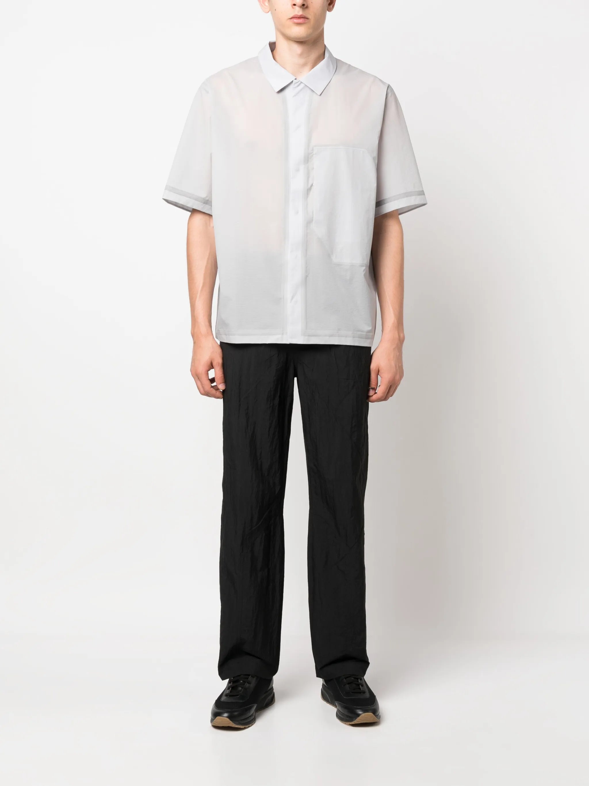semi-sheer short-sleeve shirt