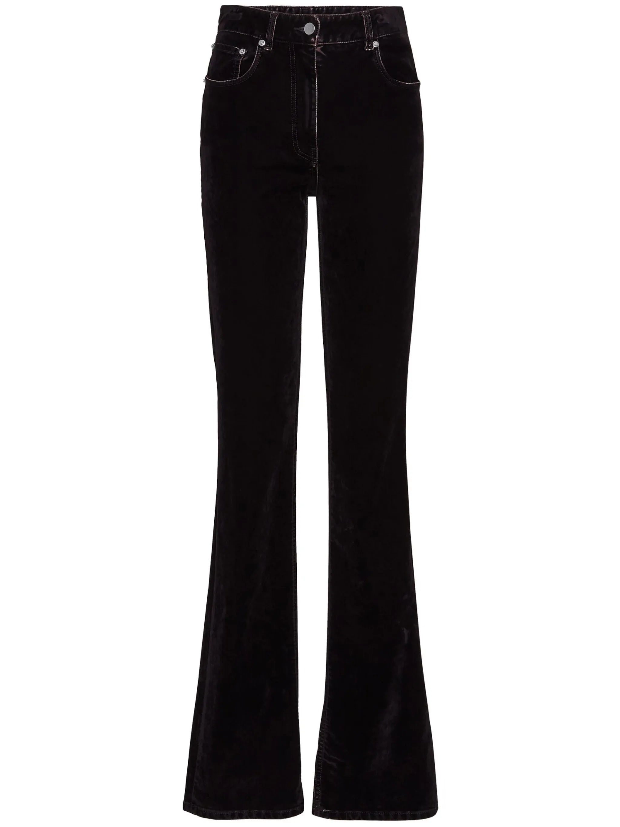 high-waist flared velvet trousers