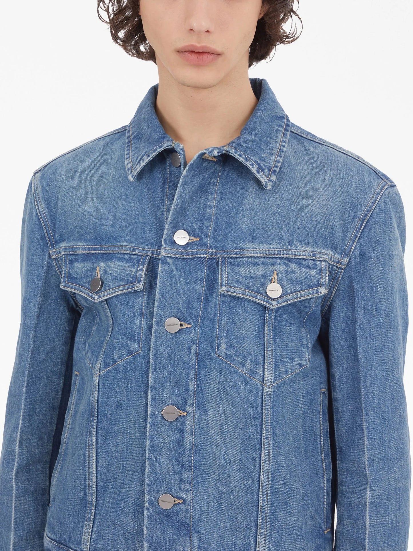 logo-patch denim jacket