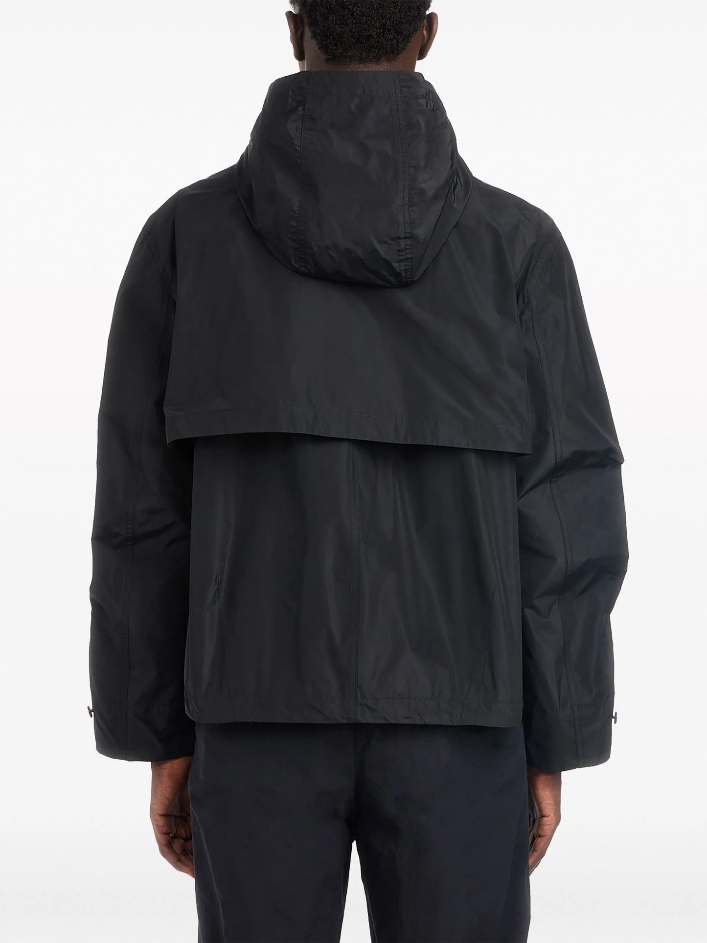 drawstring-hem hooded jacket