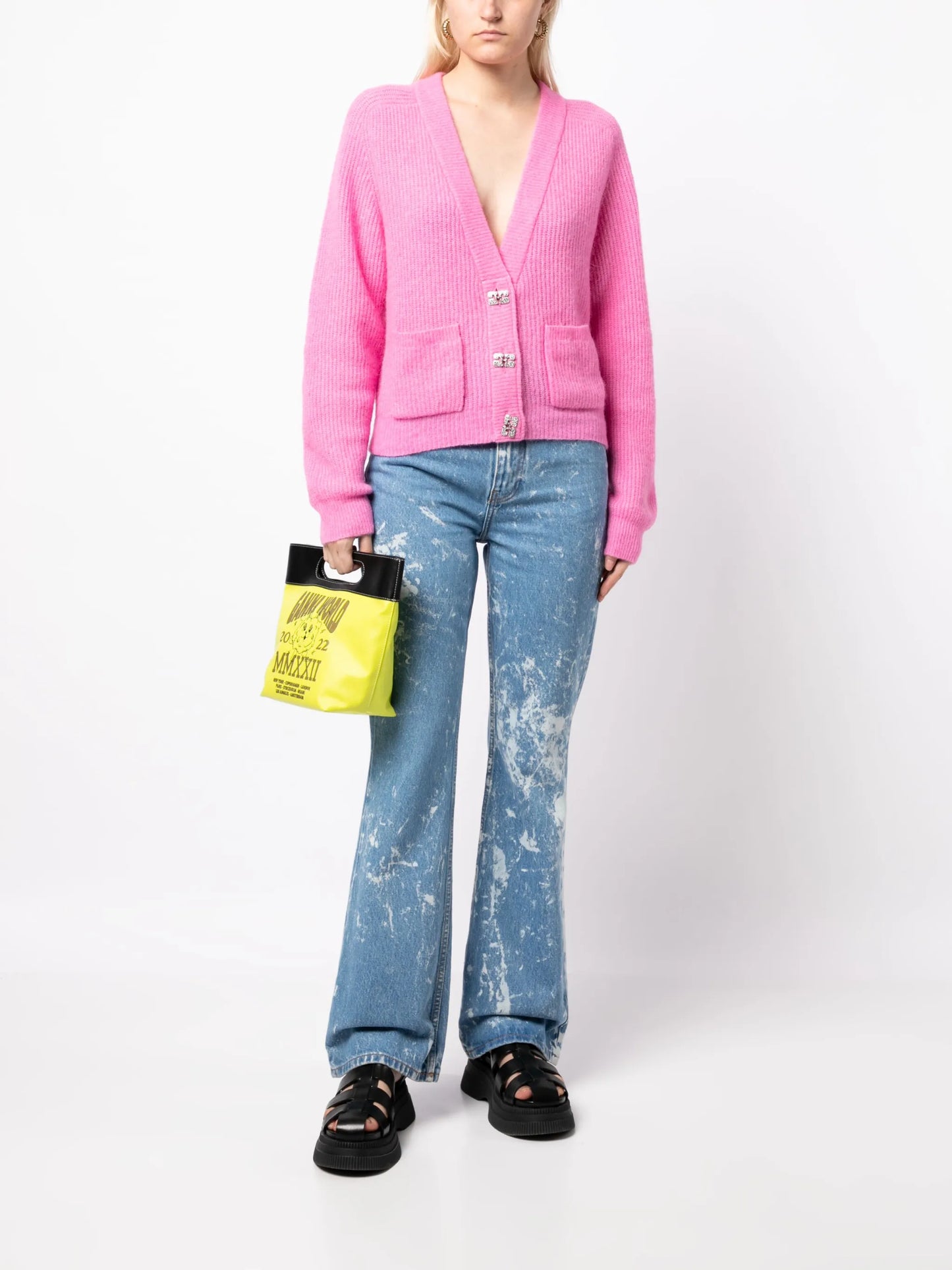 Butterfly-button cardigan