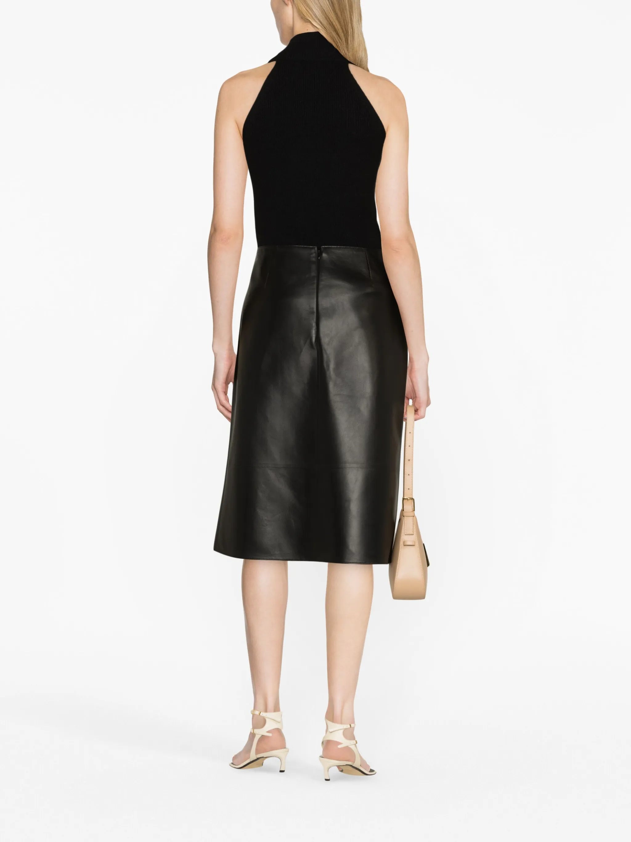 leather midi skirt