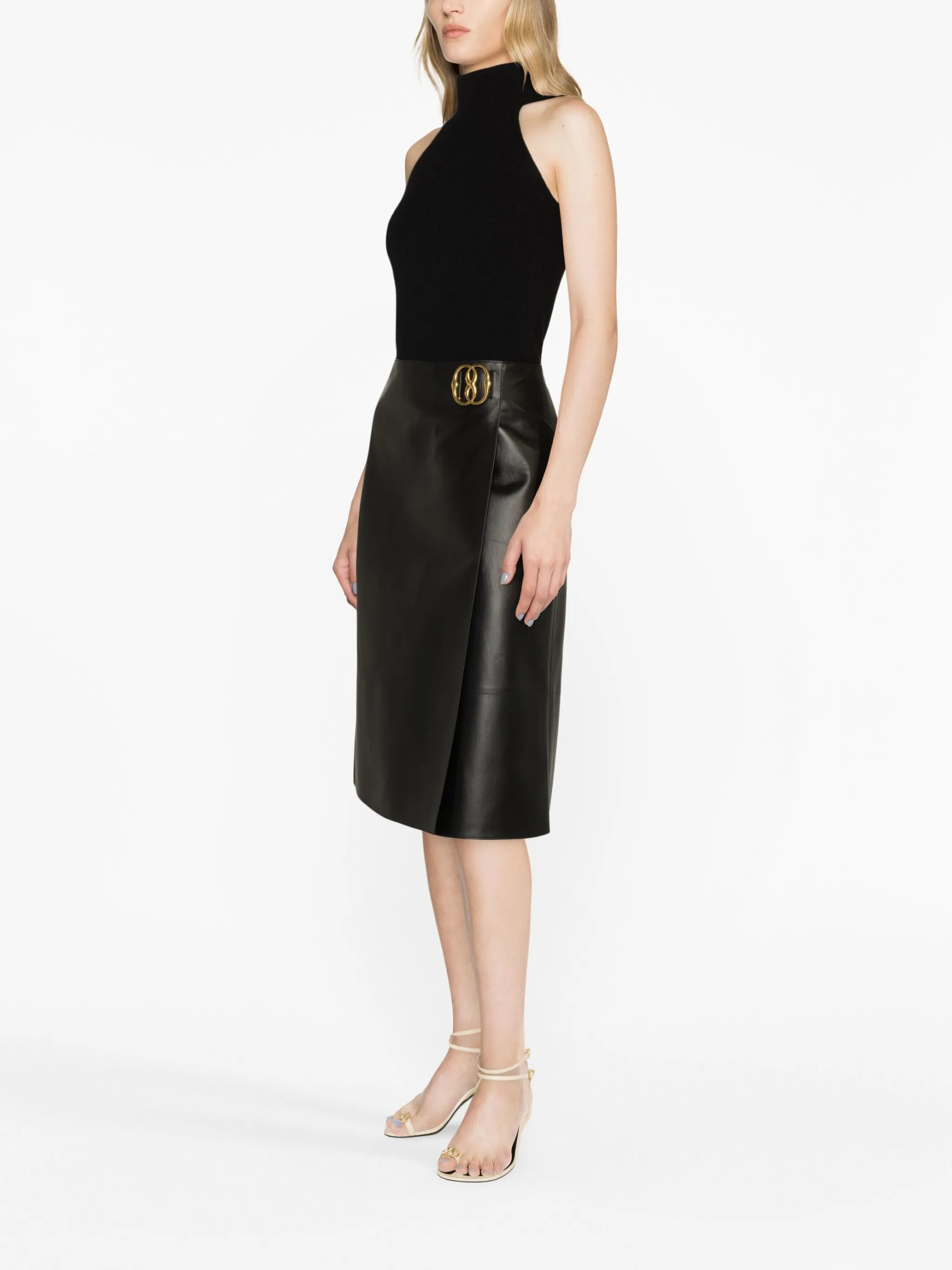 leather midi skirt