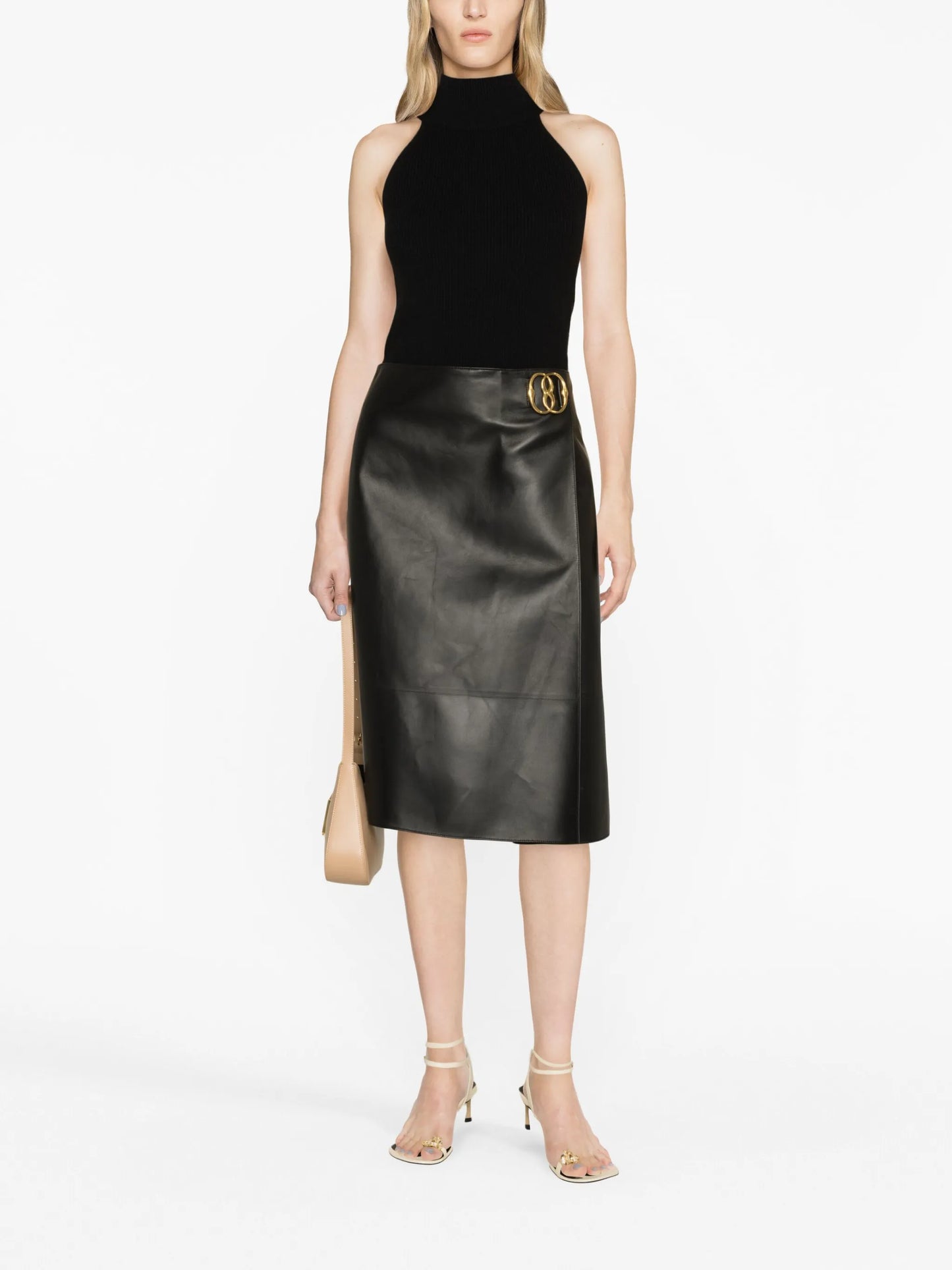 leather midi skirt