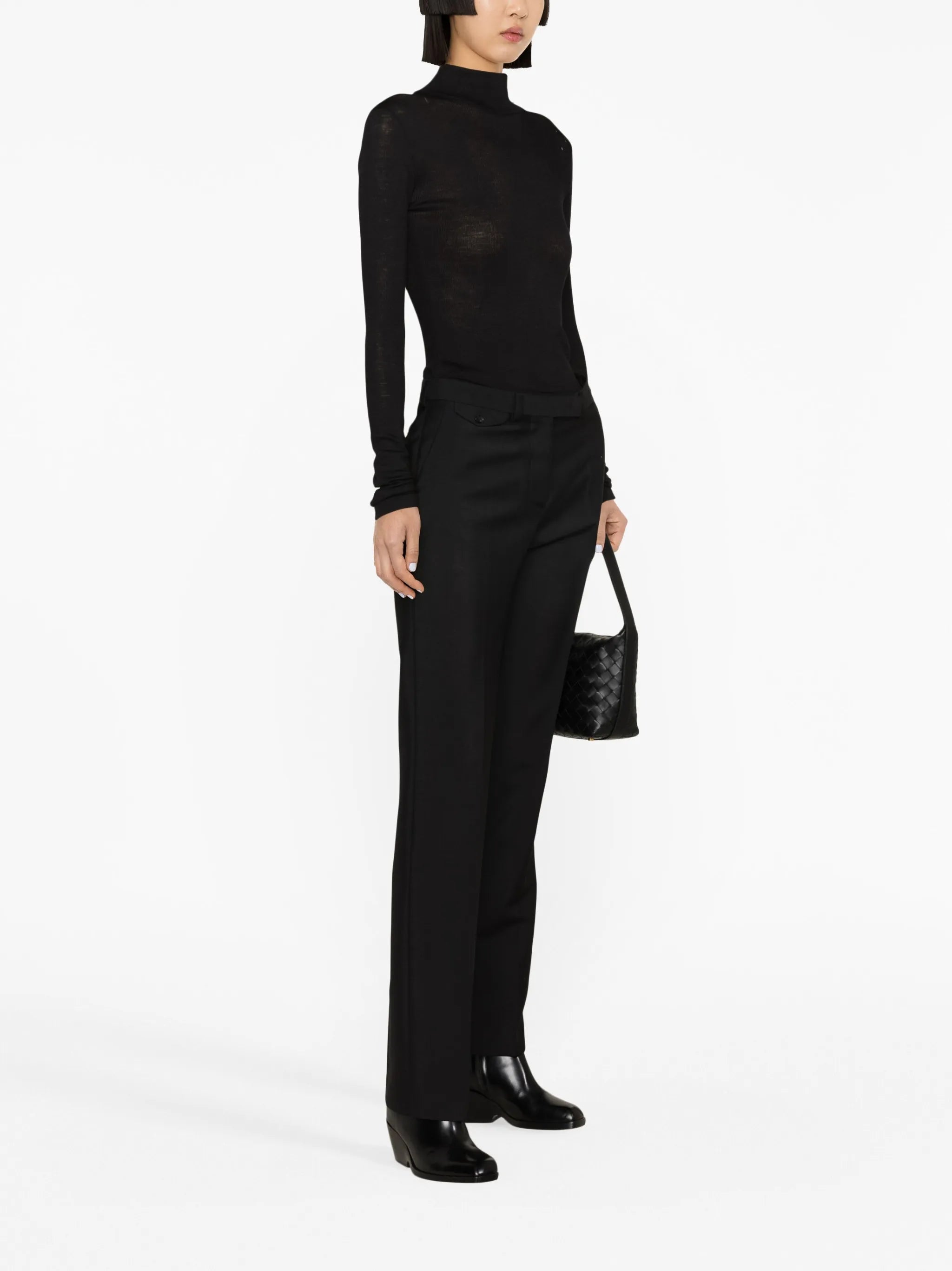 mid-rise straight trousers