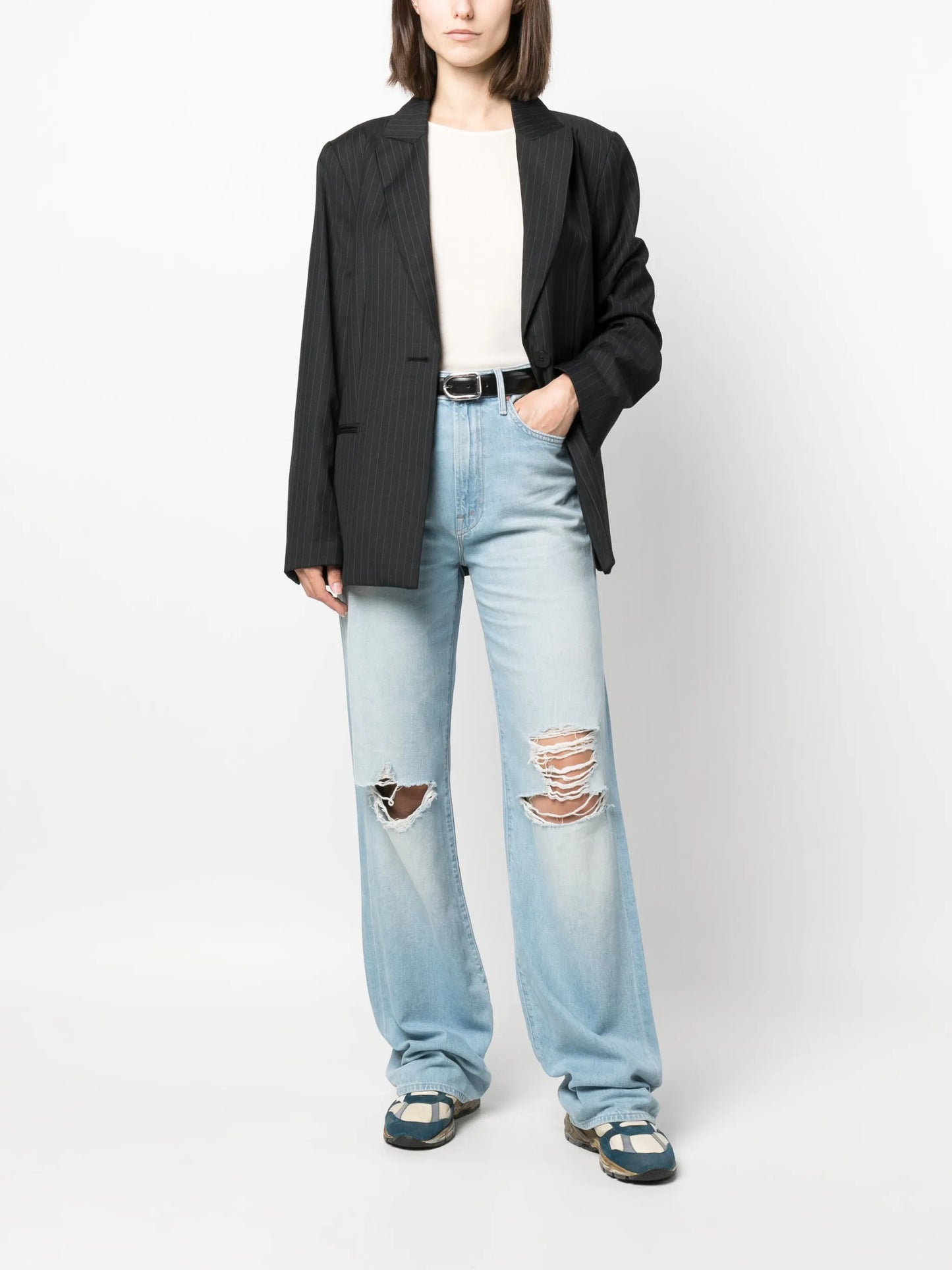The Maven Heel distressed straight-leg jeans