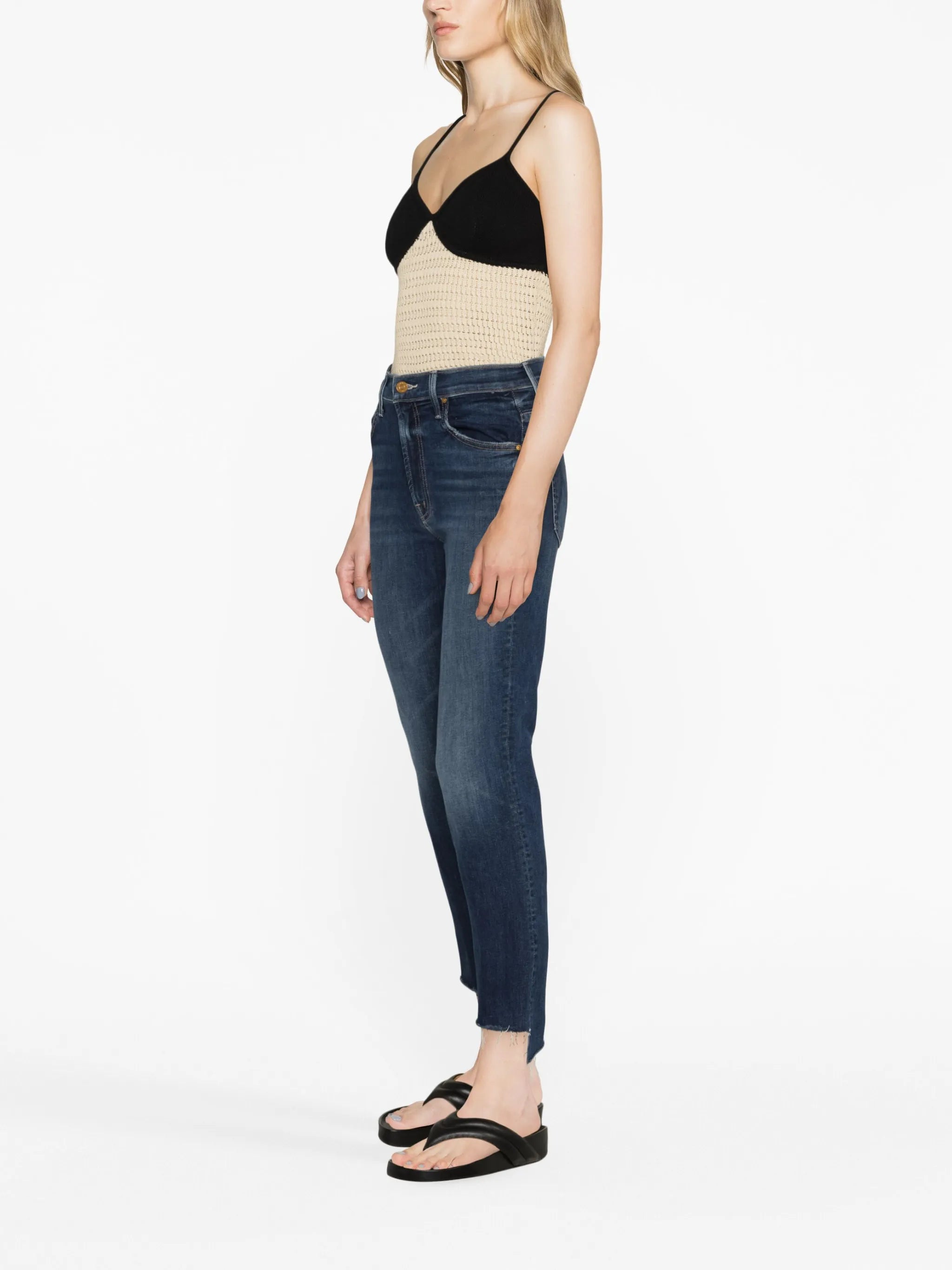 mid-rise cropped jeans
