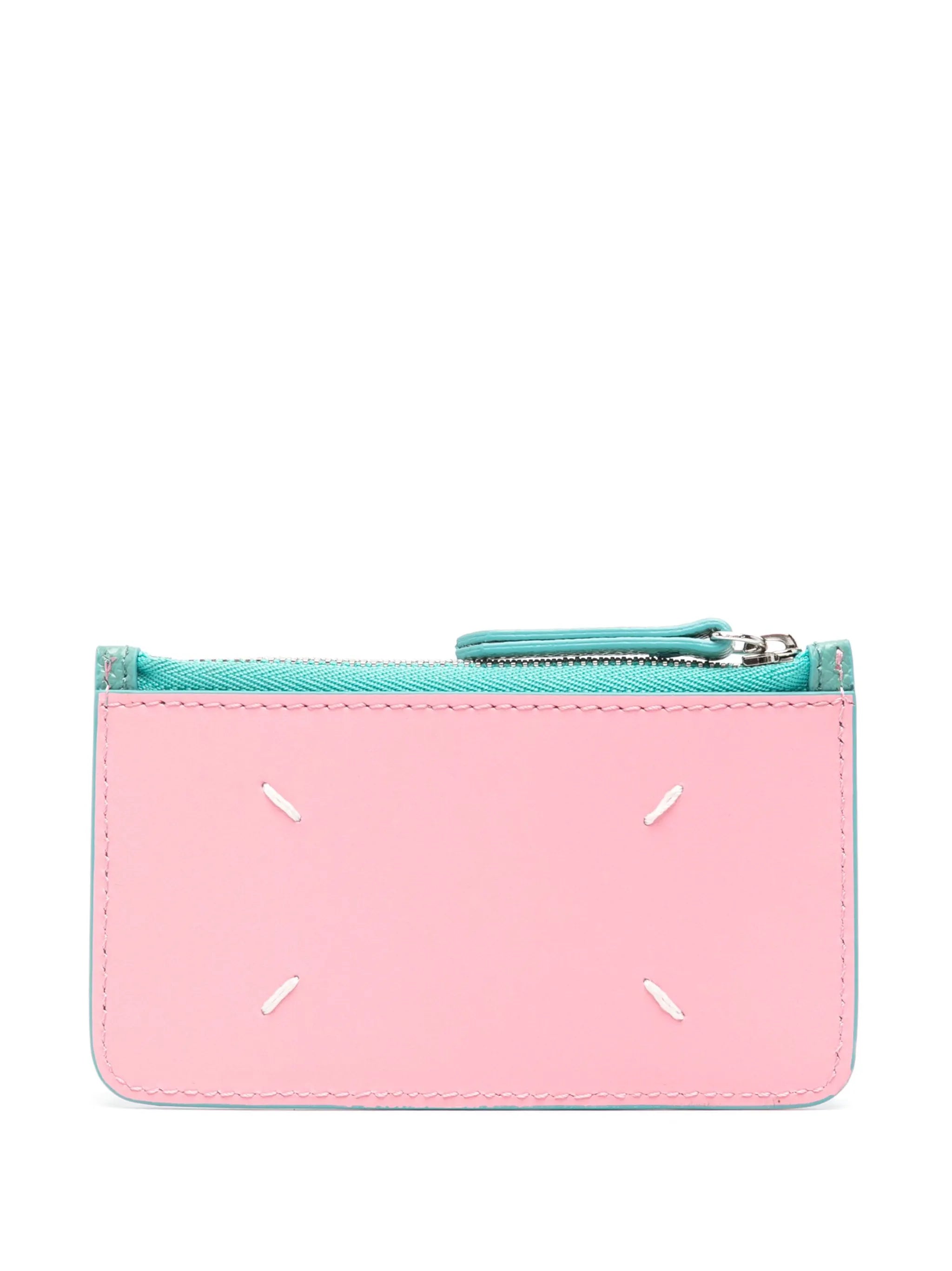four-stitch long leather wallet
