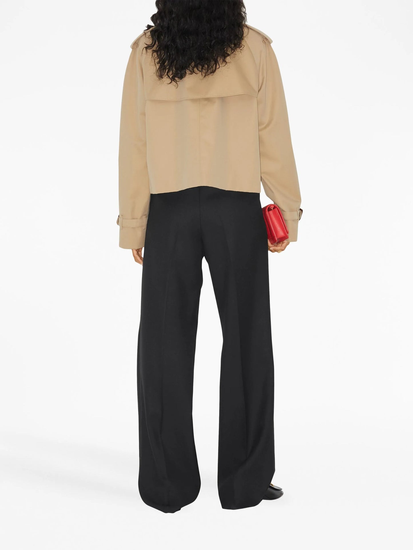 double-breasted cotton trench coat
