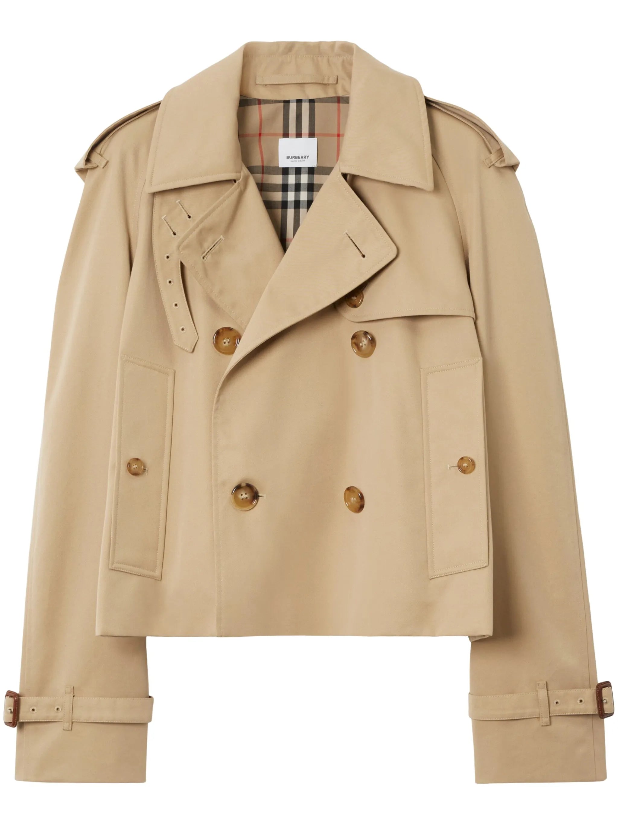 double-breasted cotton trench coat