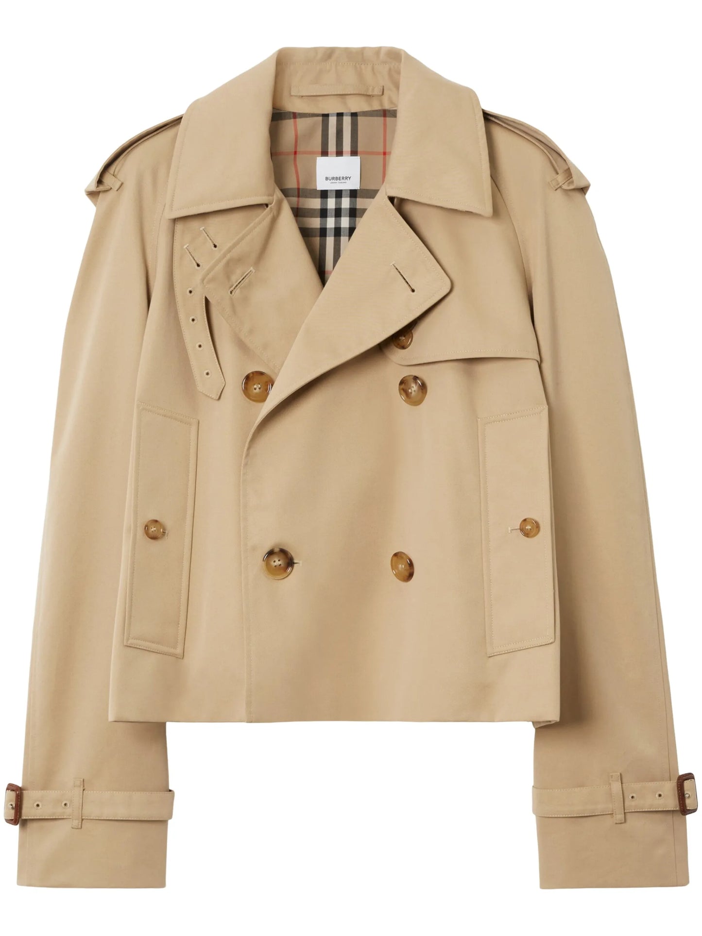 double-breasted cotton trench coat