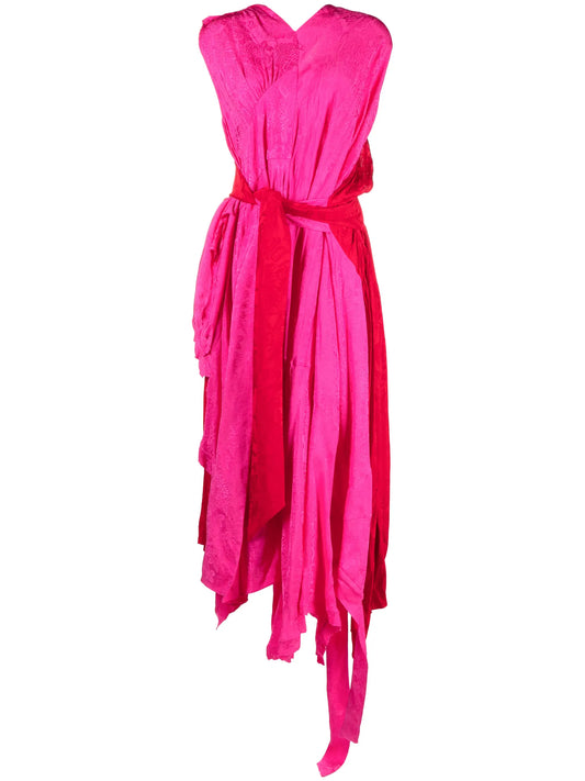 colour-block asymmetric dress