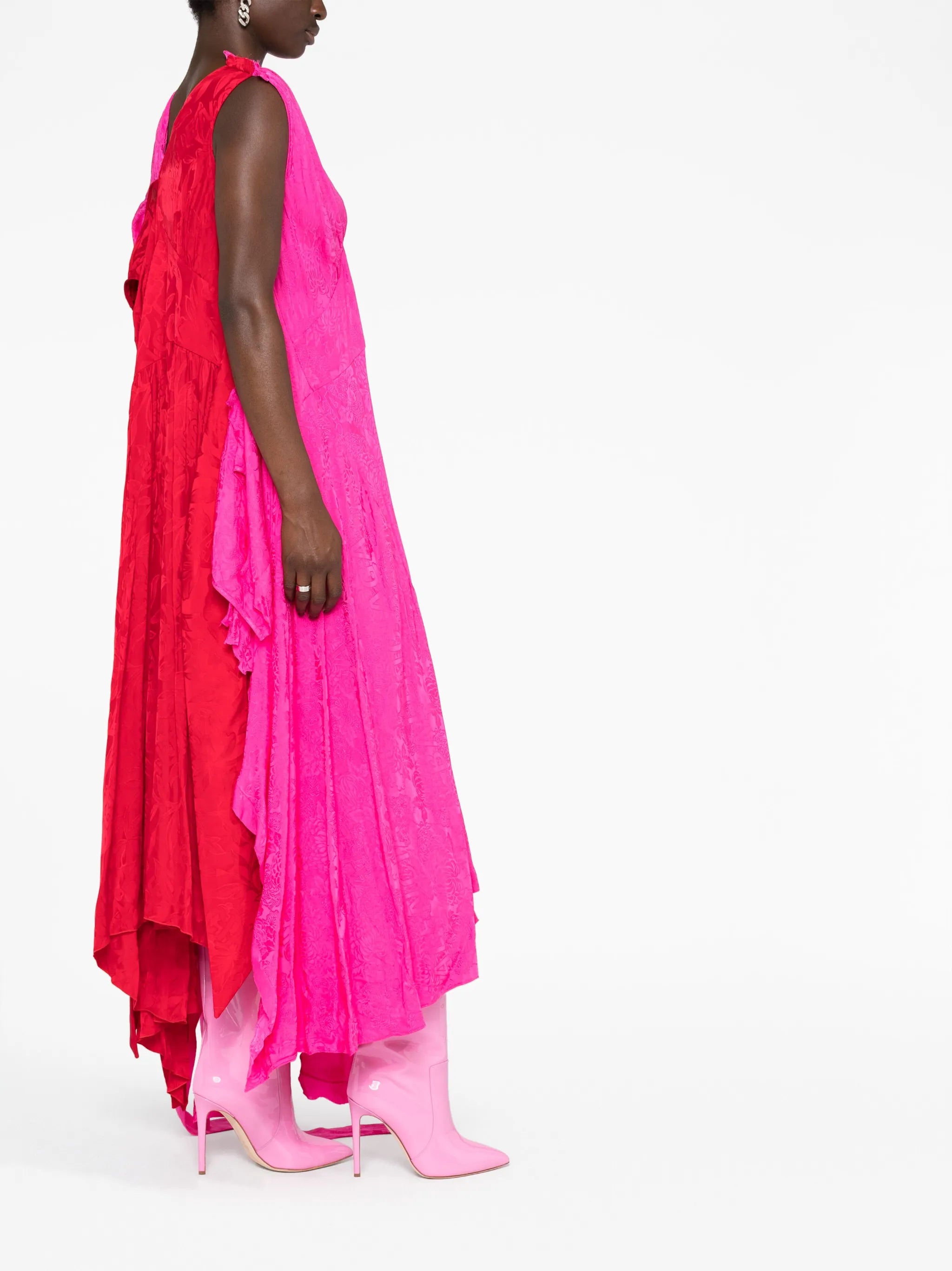colour-block asymmetric dress