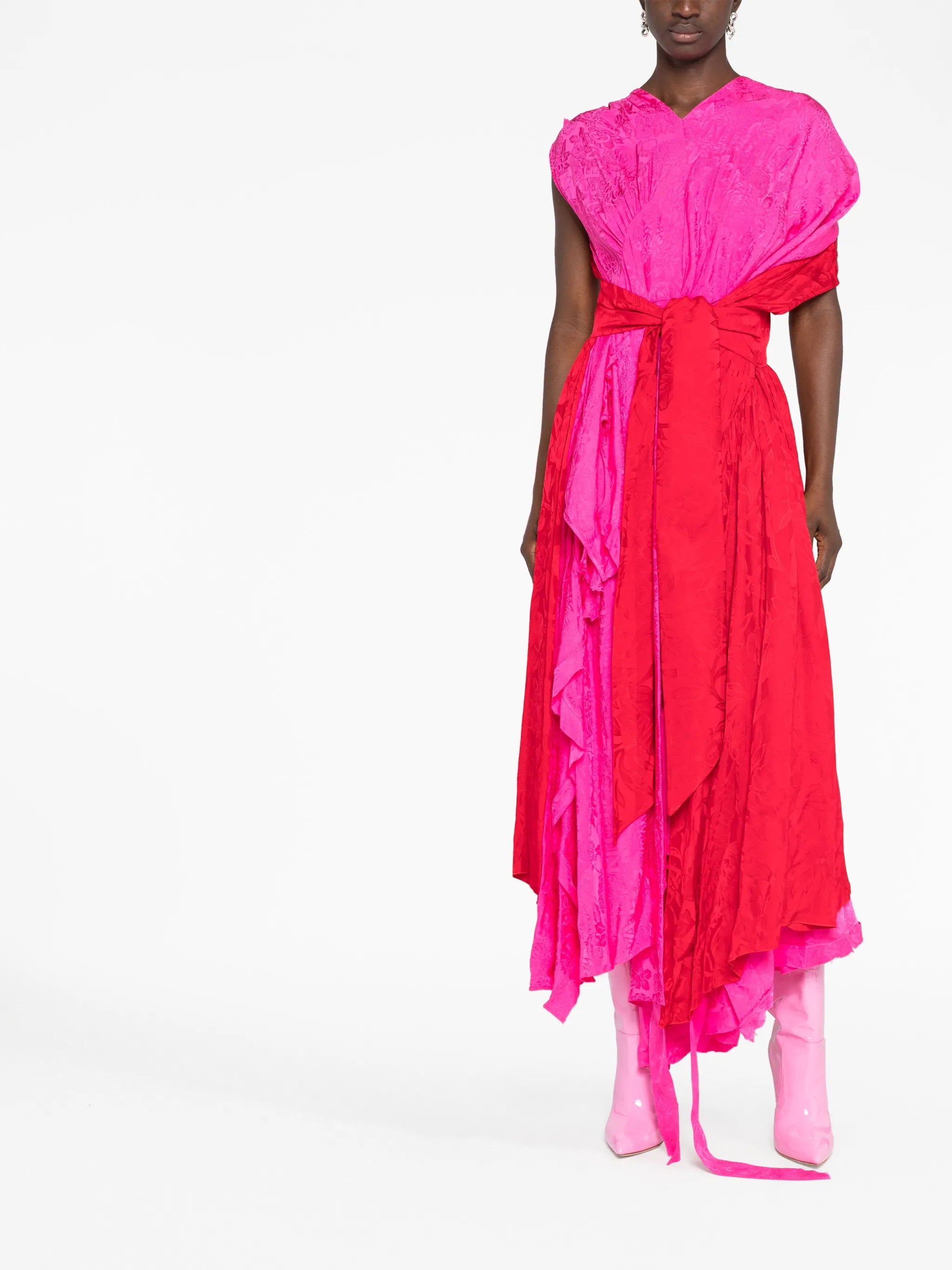 colour-block asymmetric dress