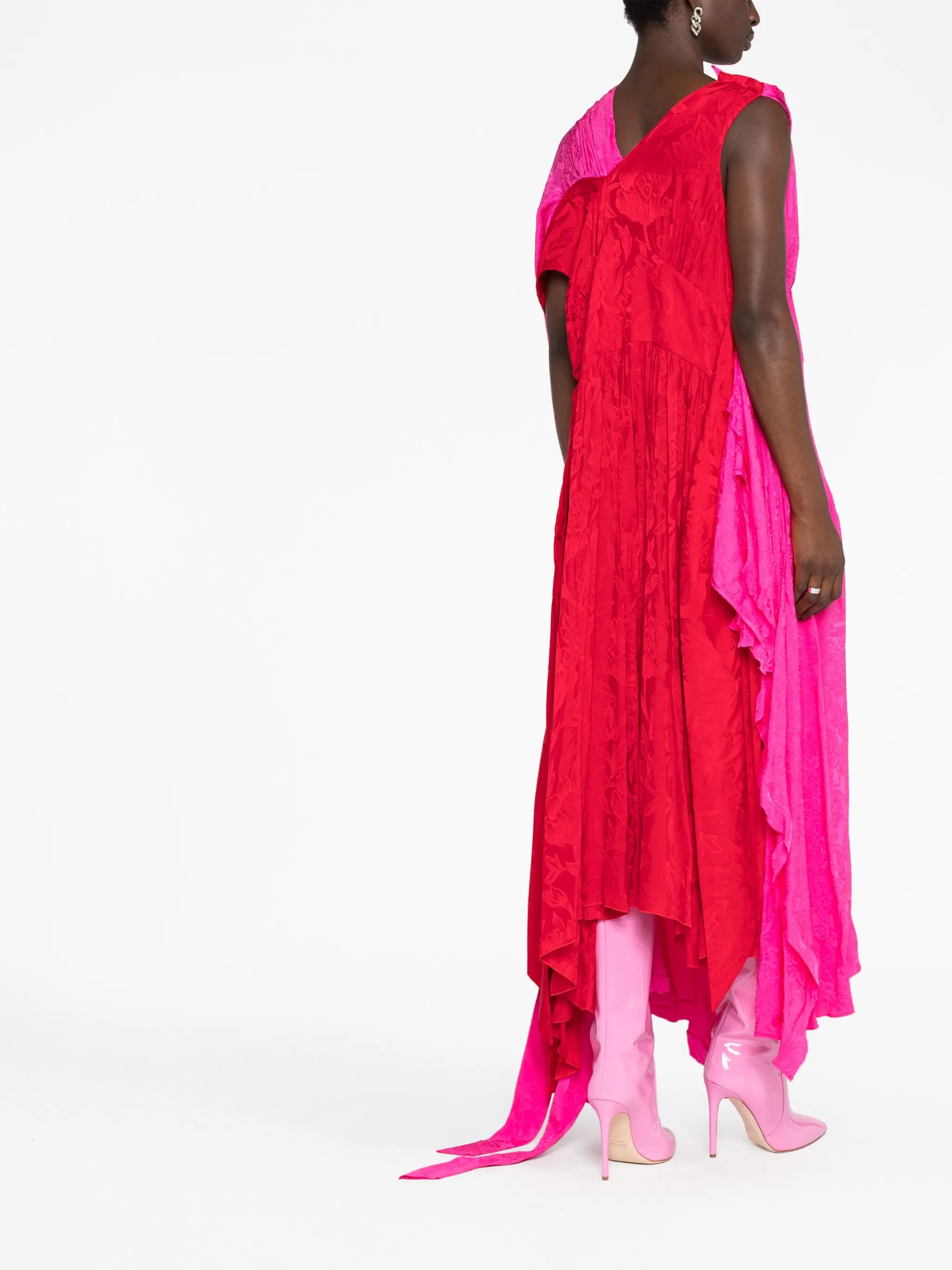 colour-block asymmetric dress