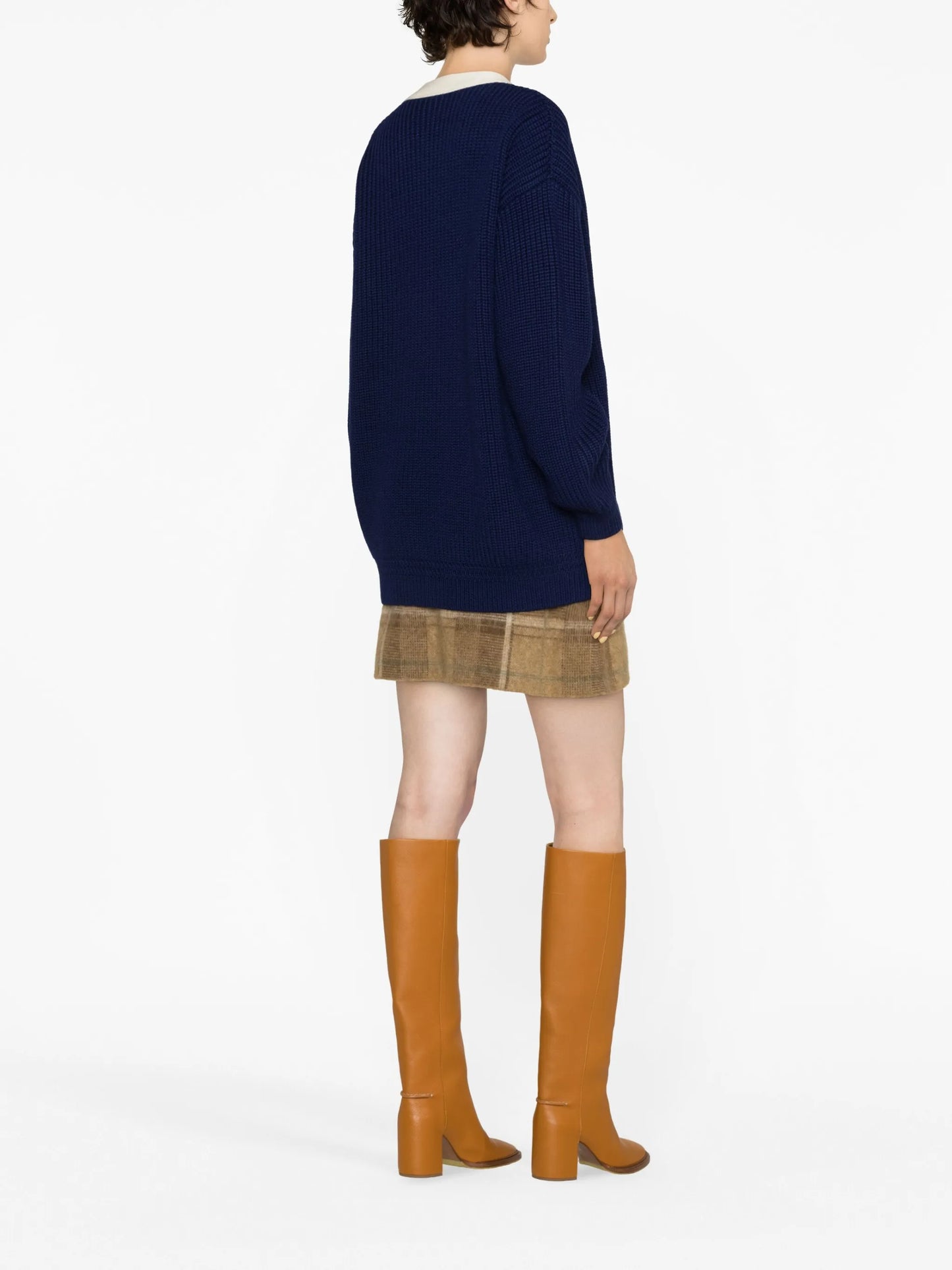 two-tone wool cardigan