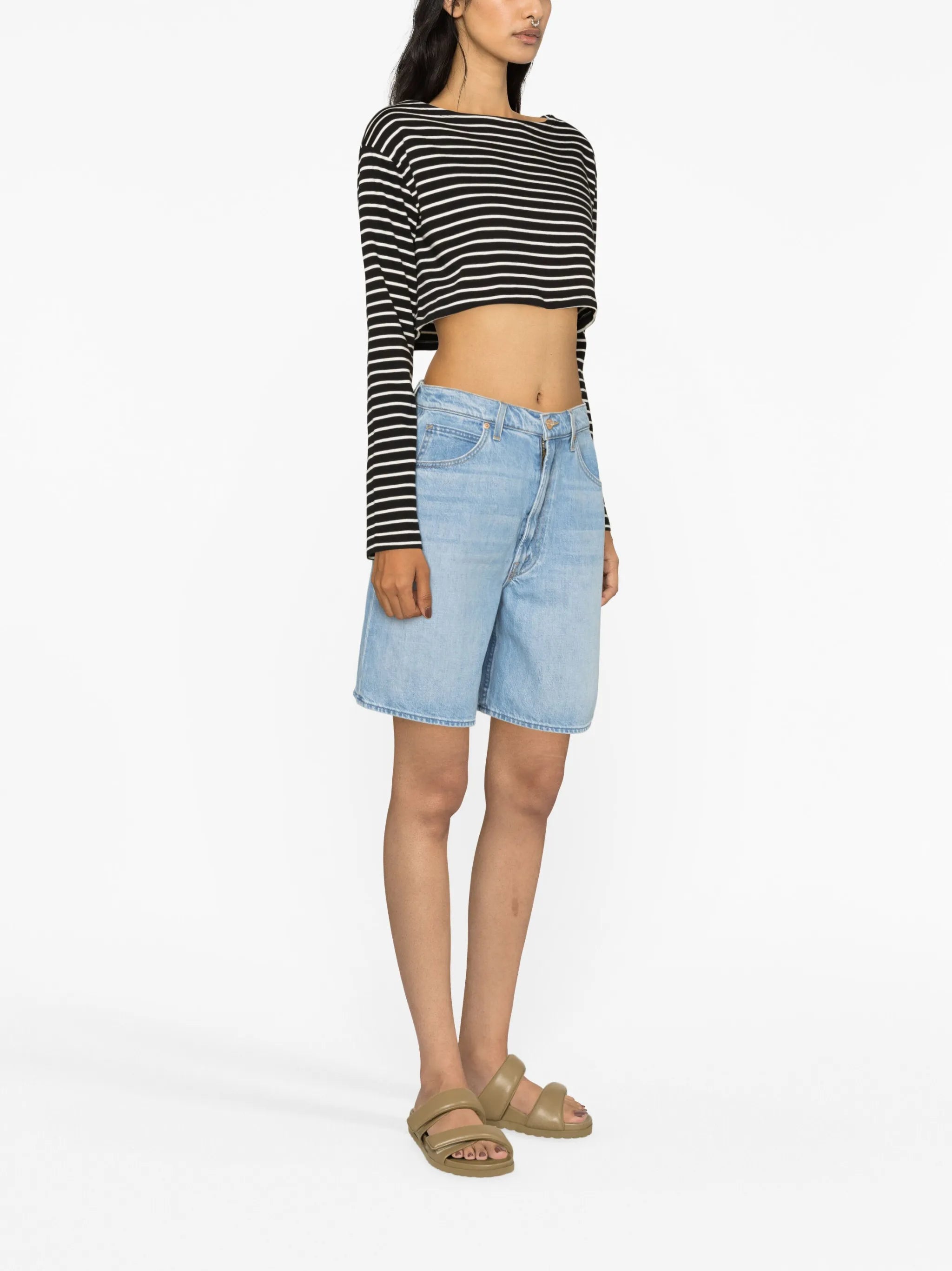 high-rise denim shorts