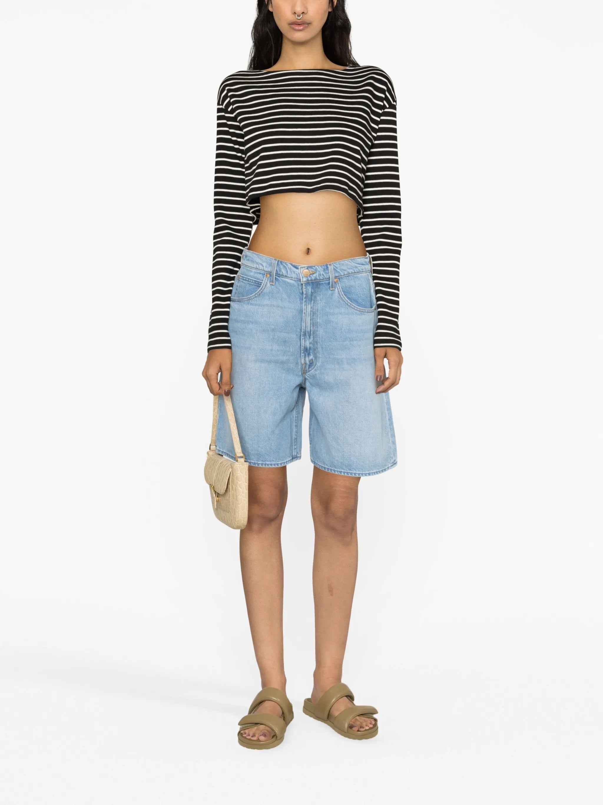 high-rise denim shorts