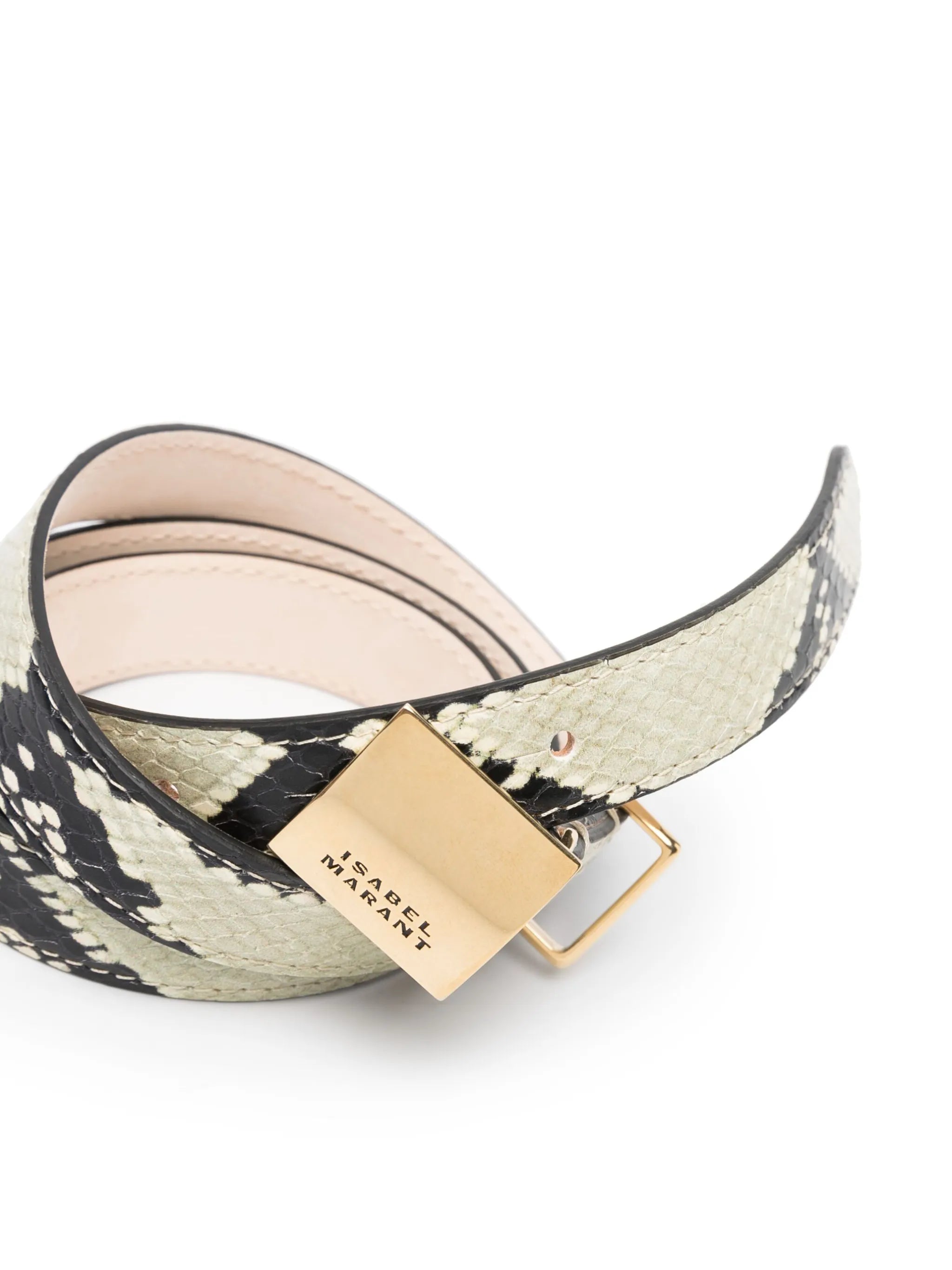 Lowell snakeskin-effect belt