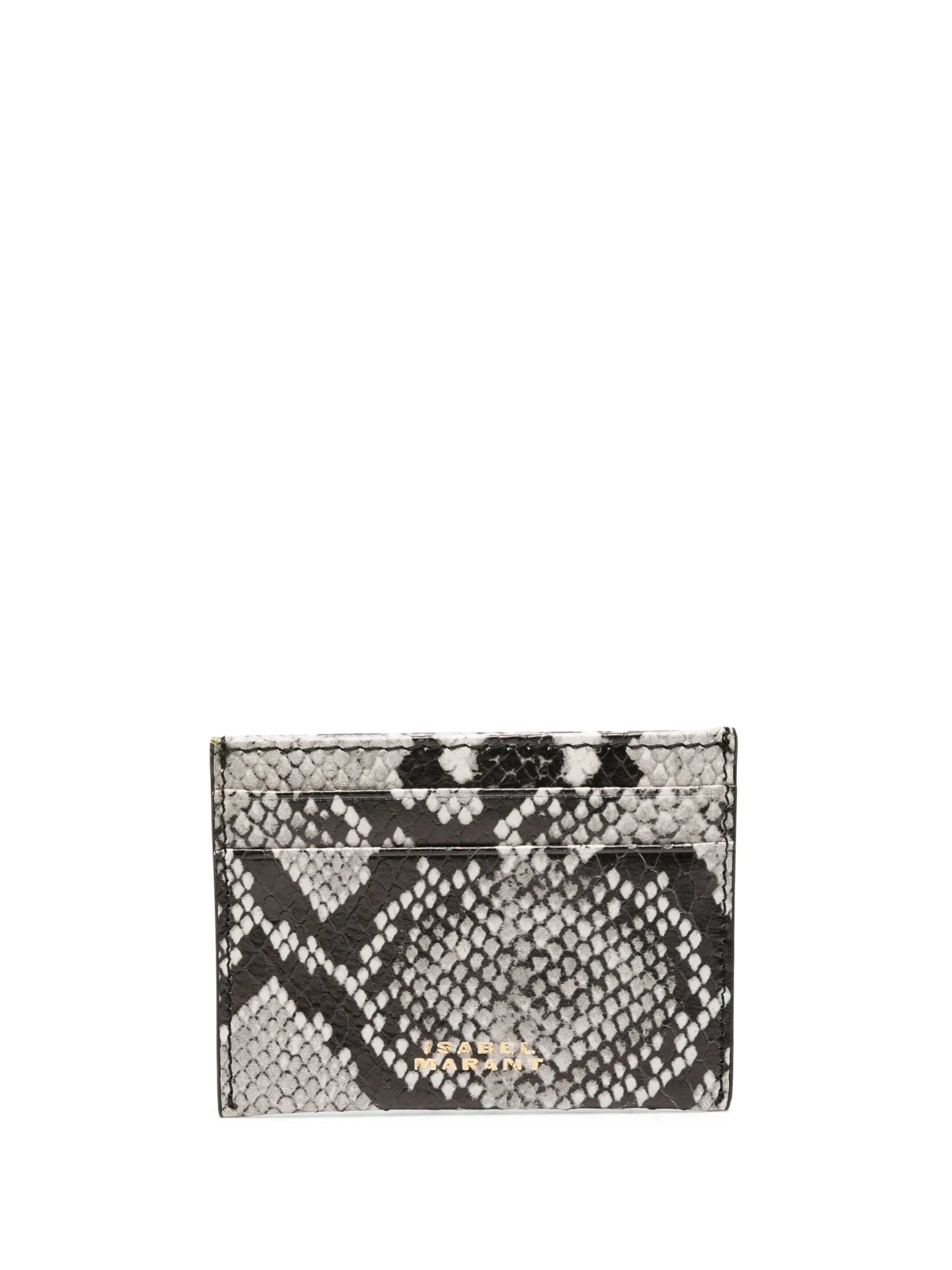 Chiba snakeskin-effect cardholder