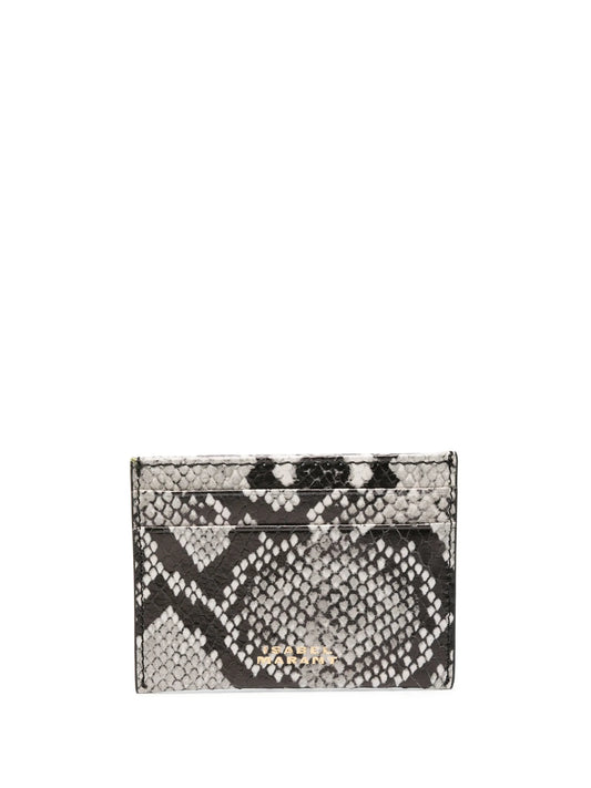 Chiba snakeskin-effect cardholder
