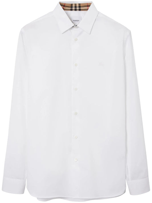 long-sleeved button-up cotton shirt