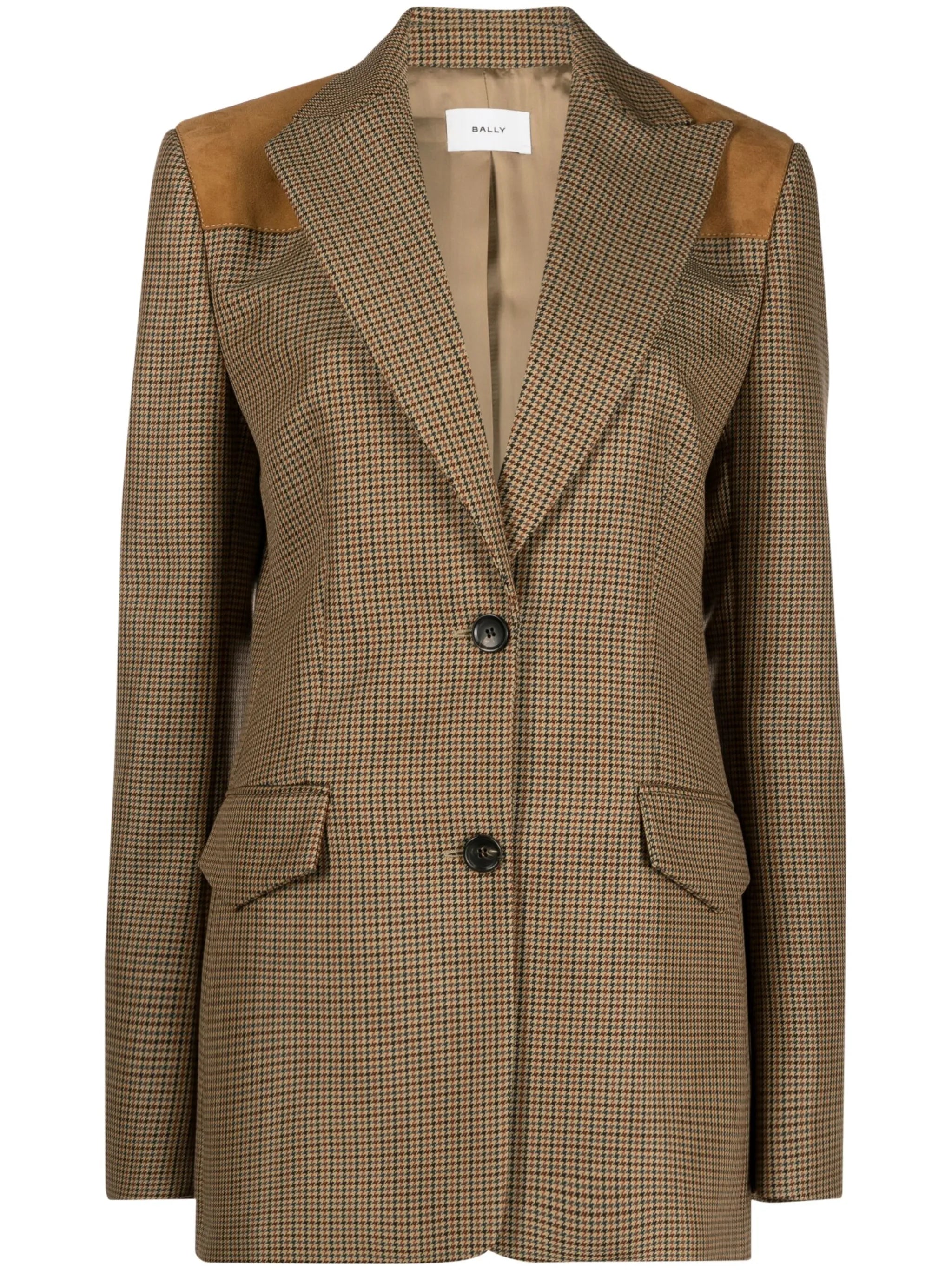single-breasted check-print blazer