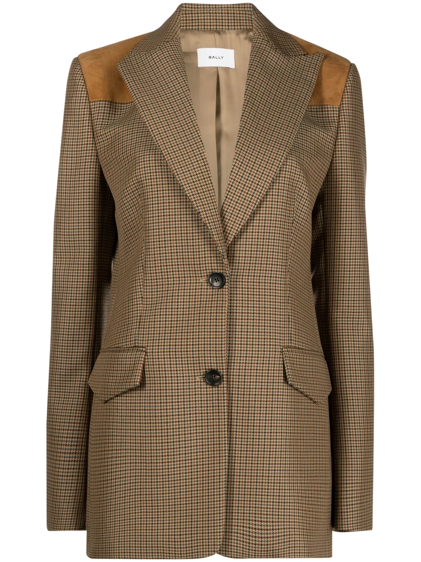 single-breasted check-print blazer