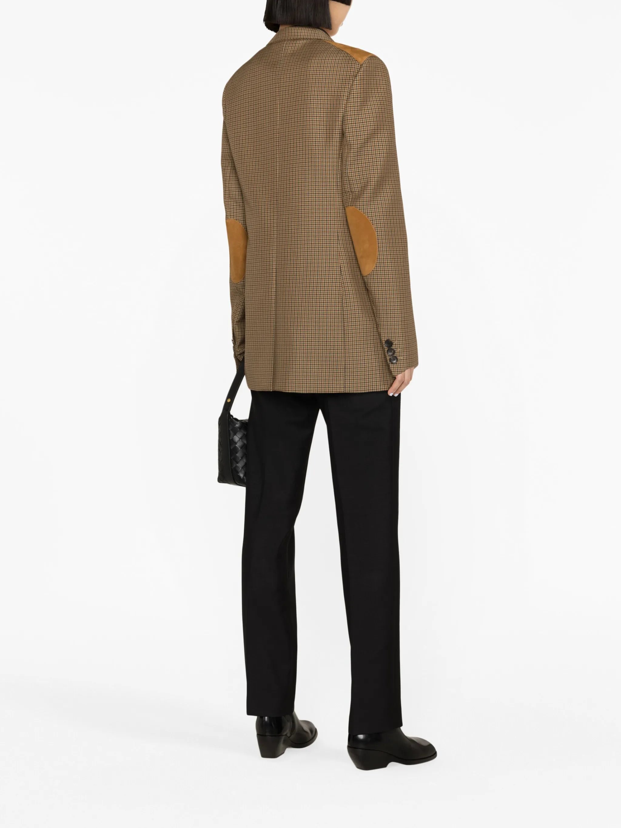 single-breasted check-print blazer