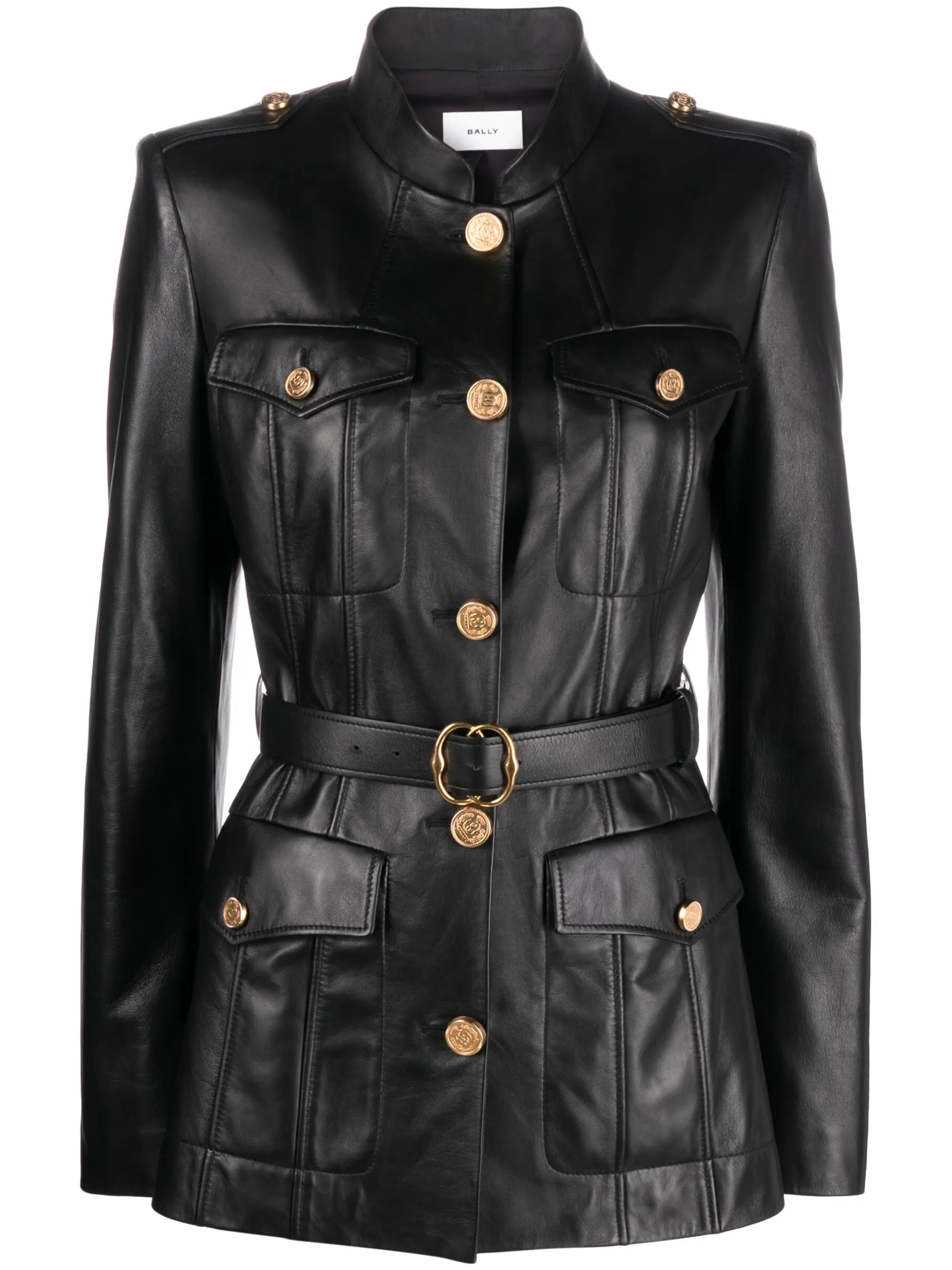 belted leather jacket