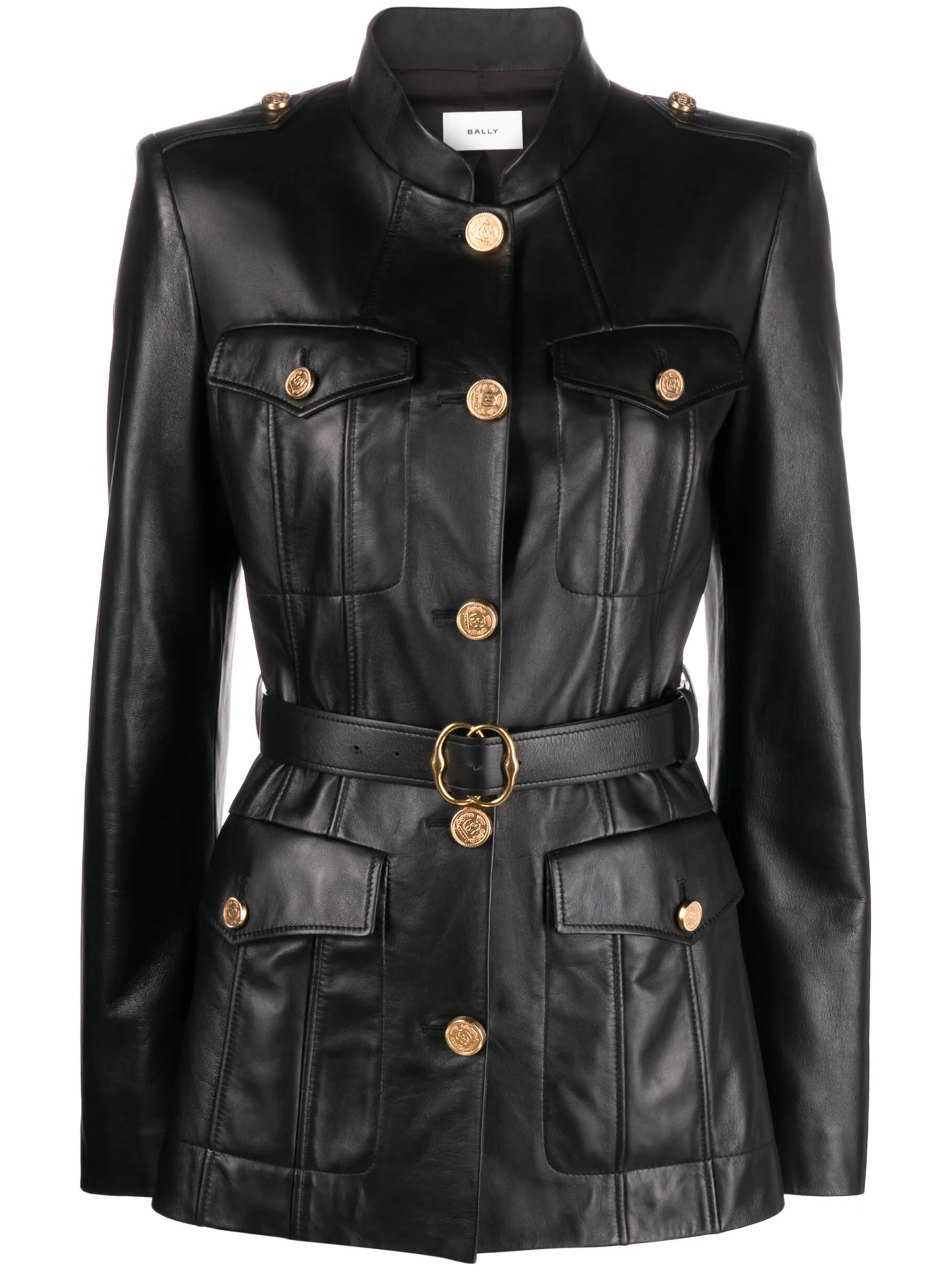 belted leather jacket