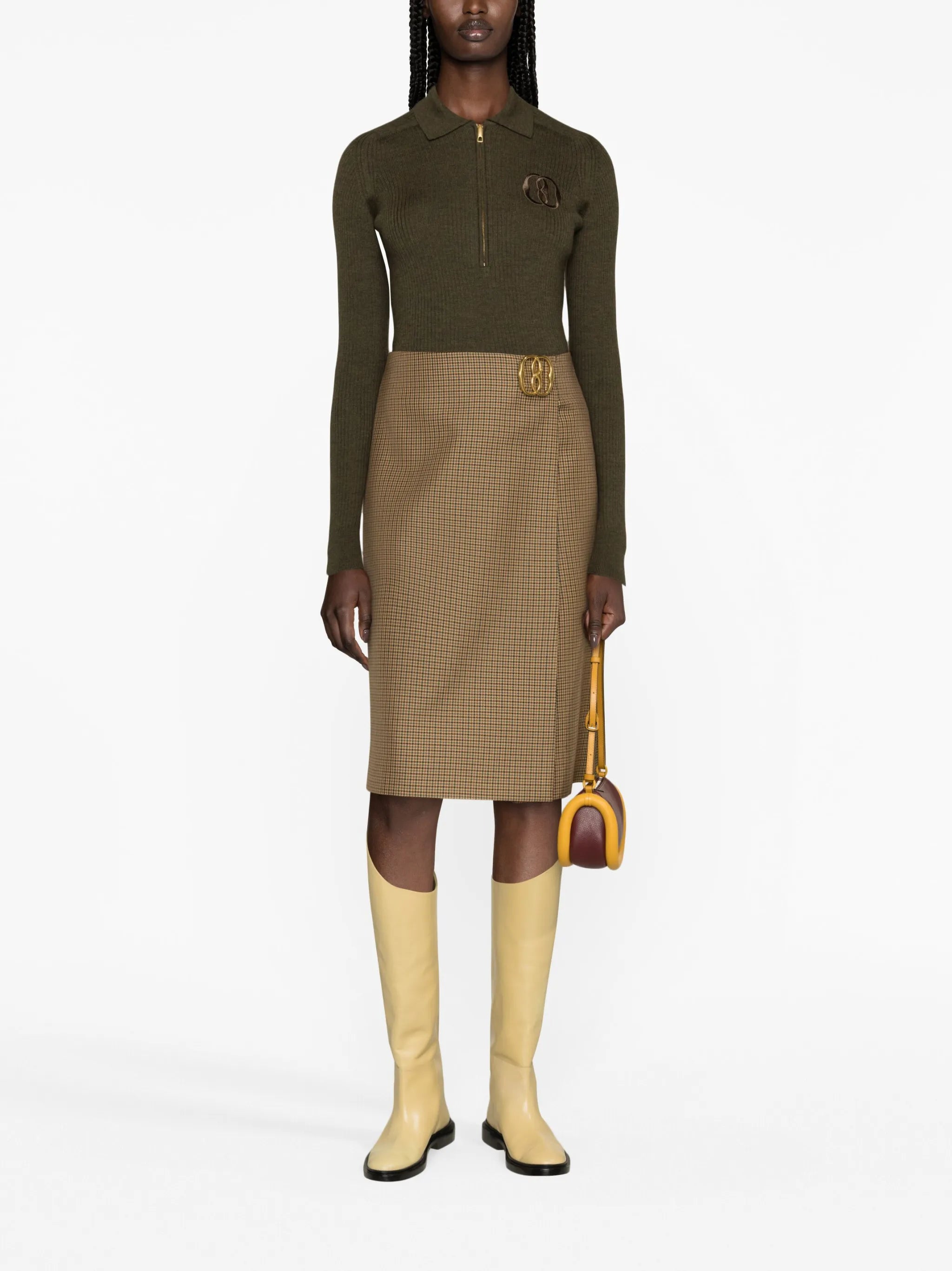 logo-embroidered ribbed-knit top