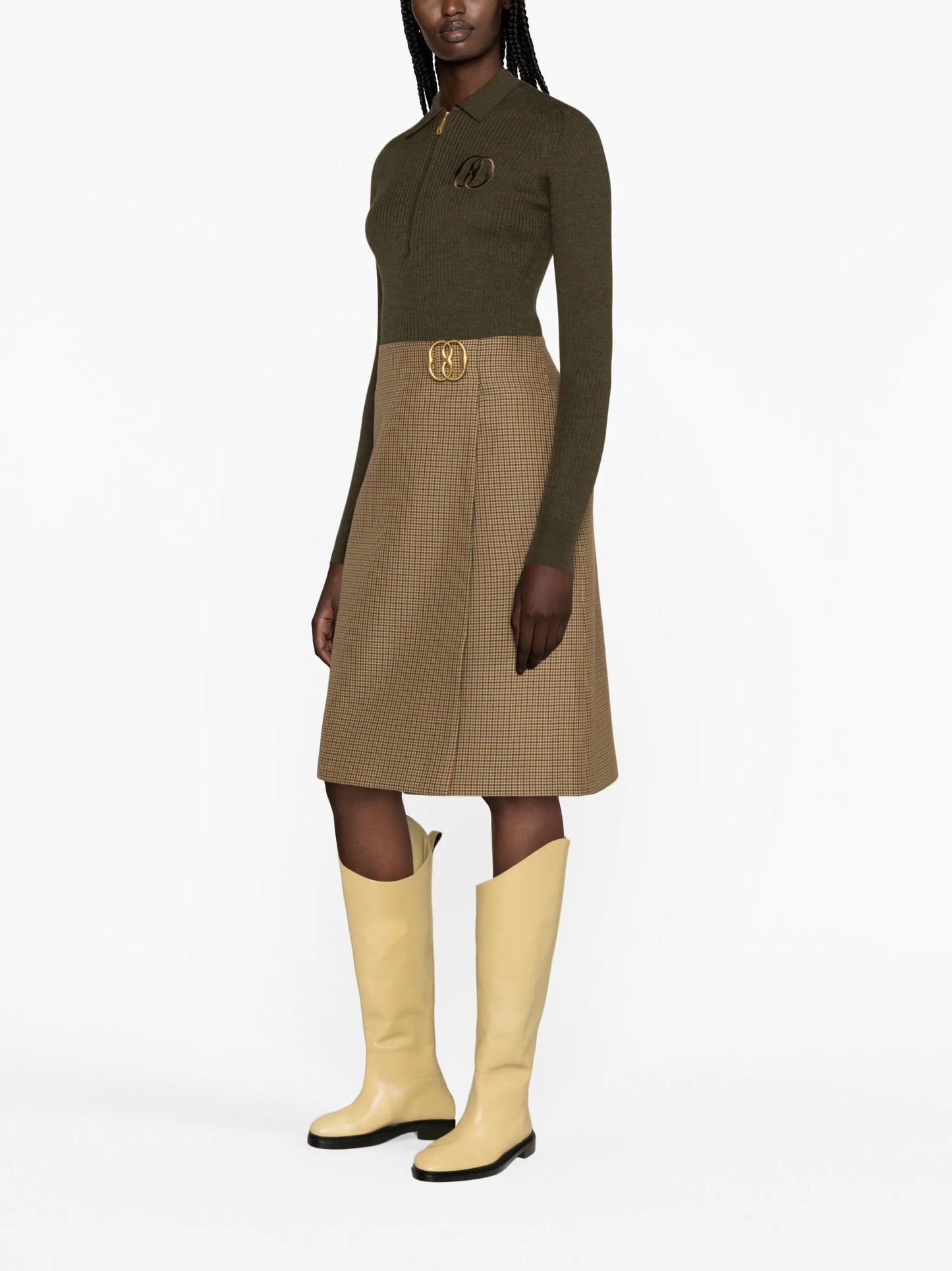 logo-embroidered ribbed-knit top