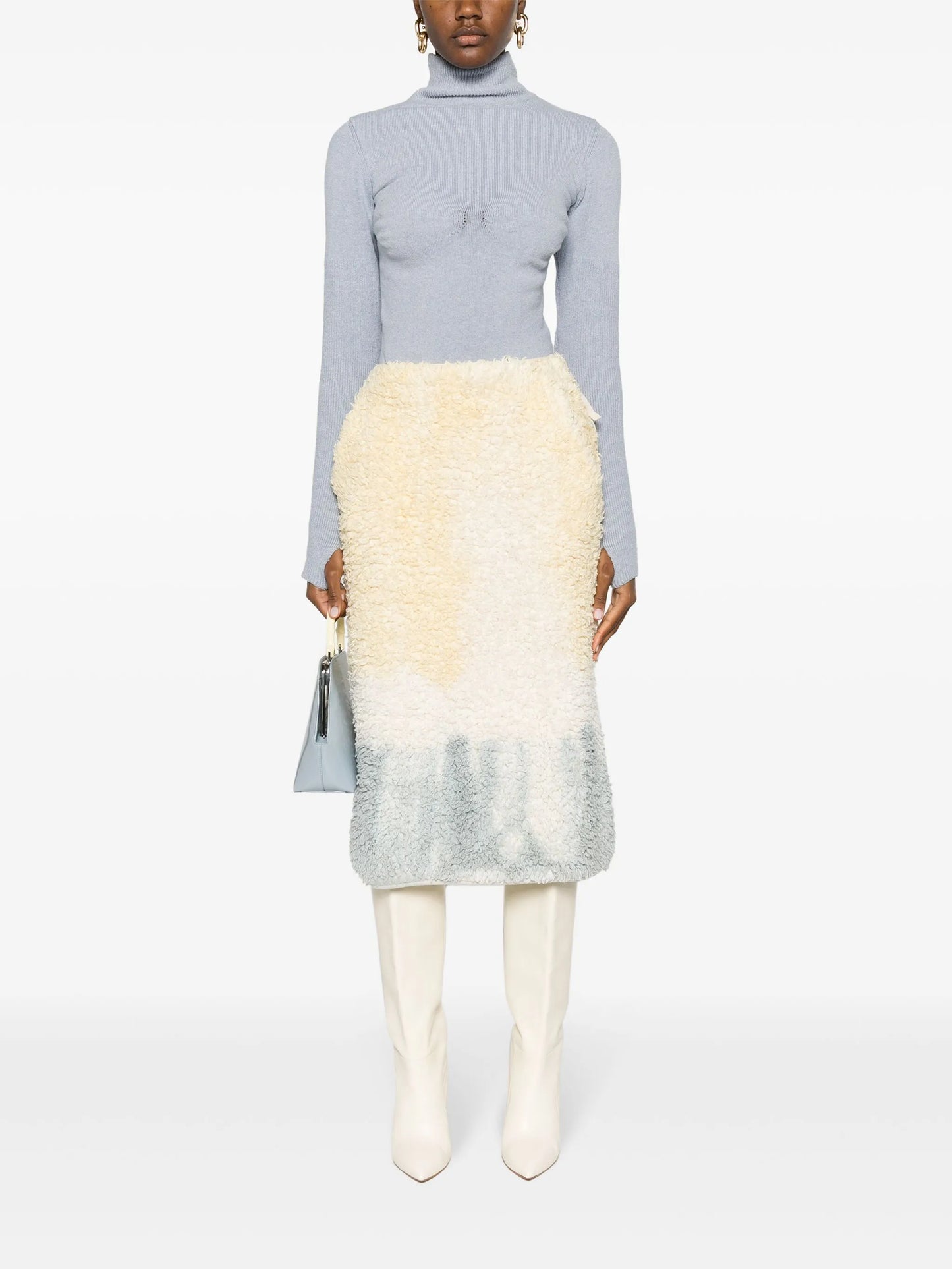 faux-shearling pencil skirt
