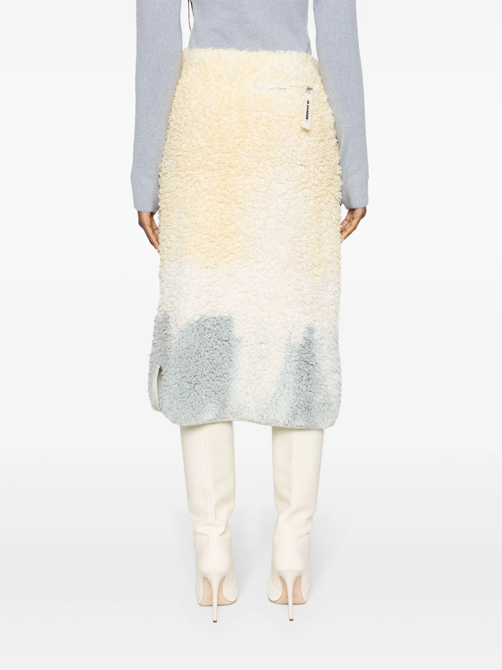 faux-shearling pencil skirt