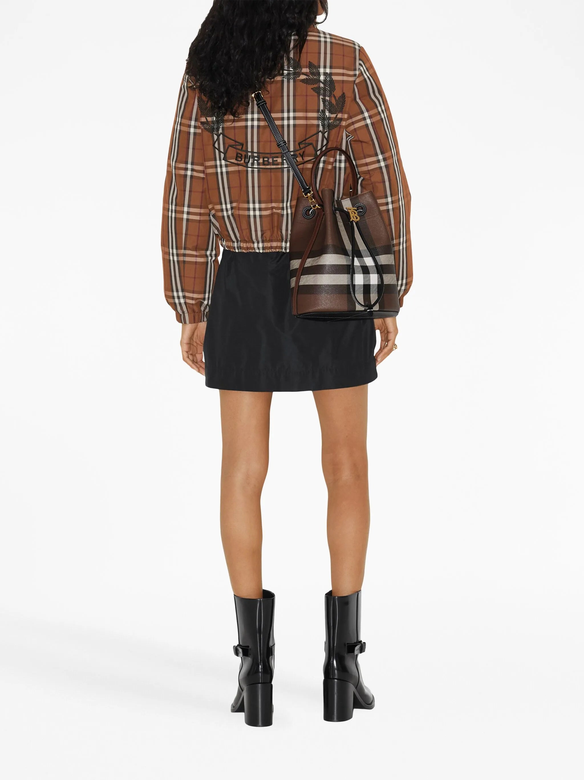 check-pattern logo jacket