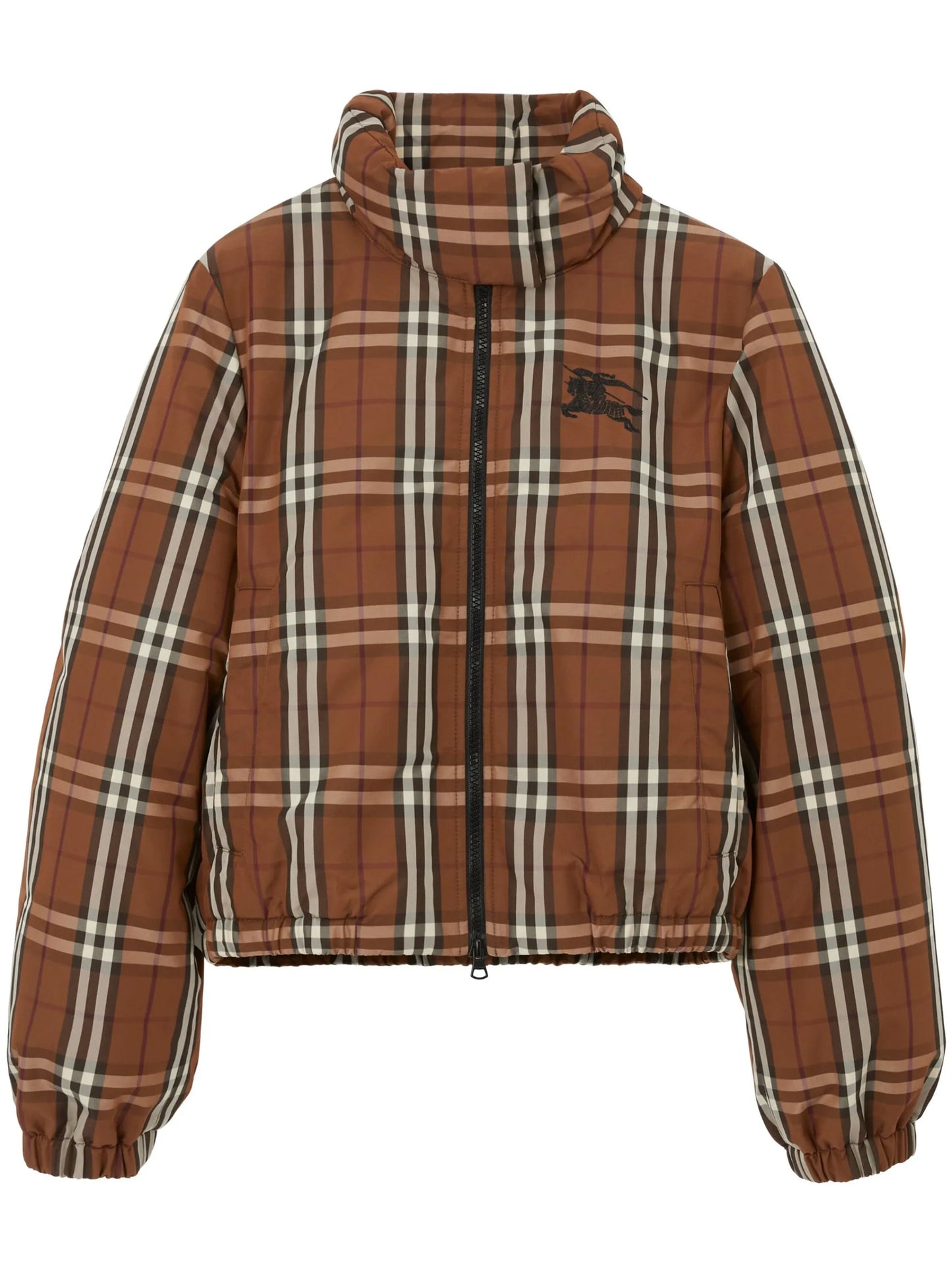 check-pattern logo jacket