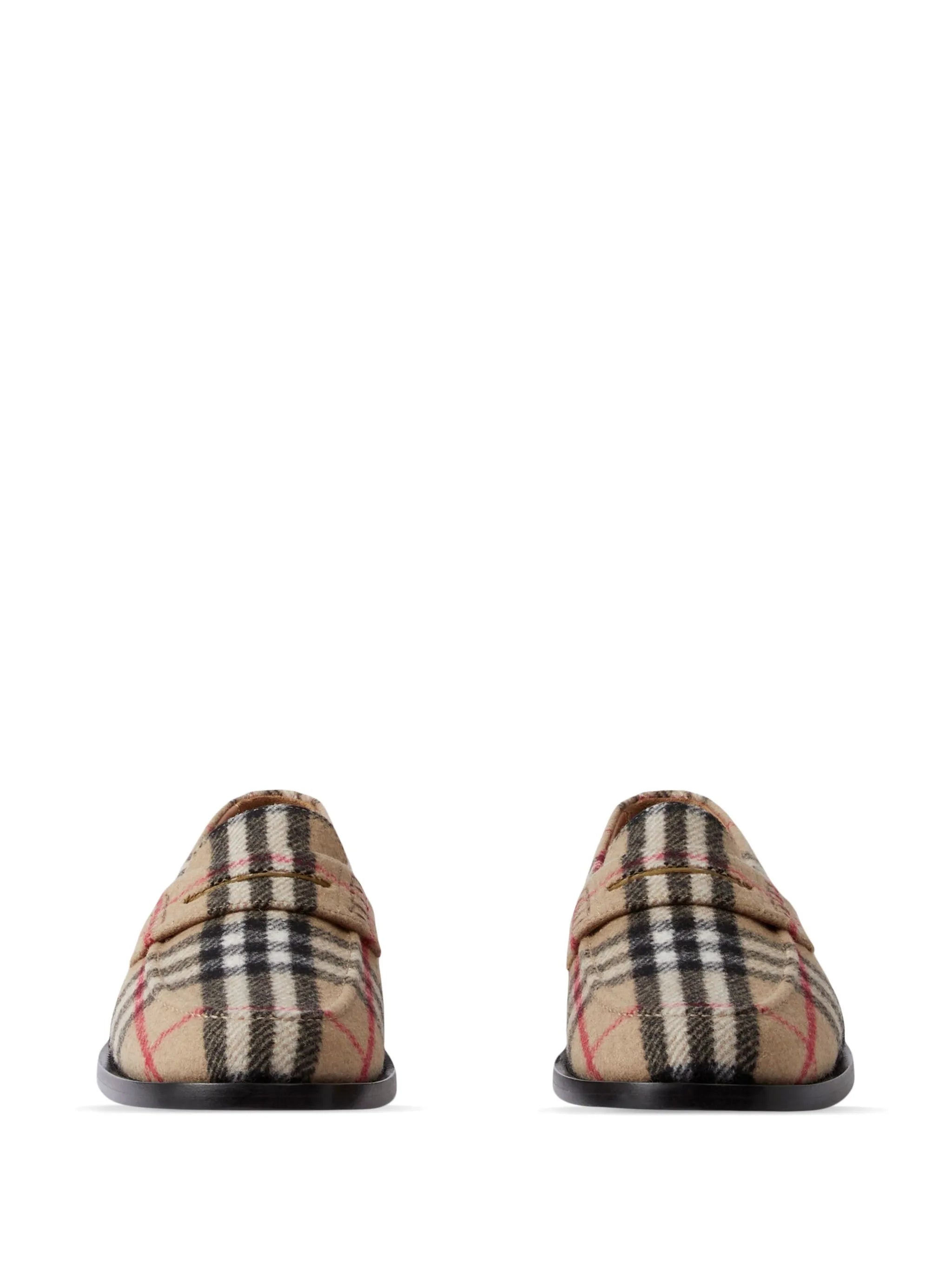 check wool loafers