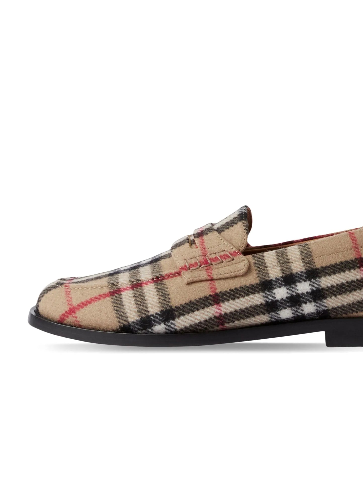 check wool loafers