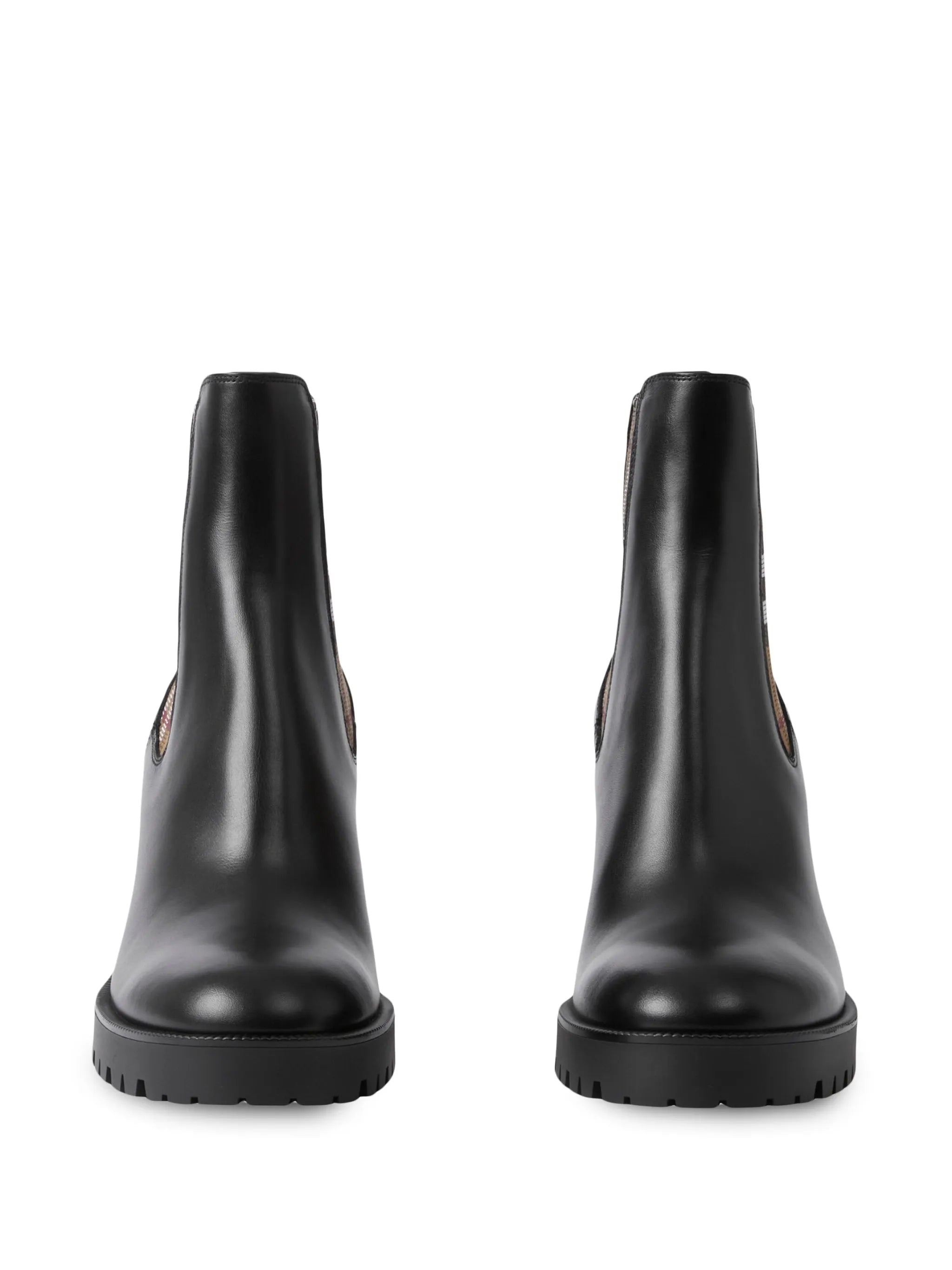 Check panel ankle boots