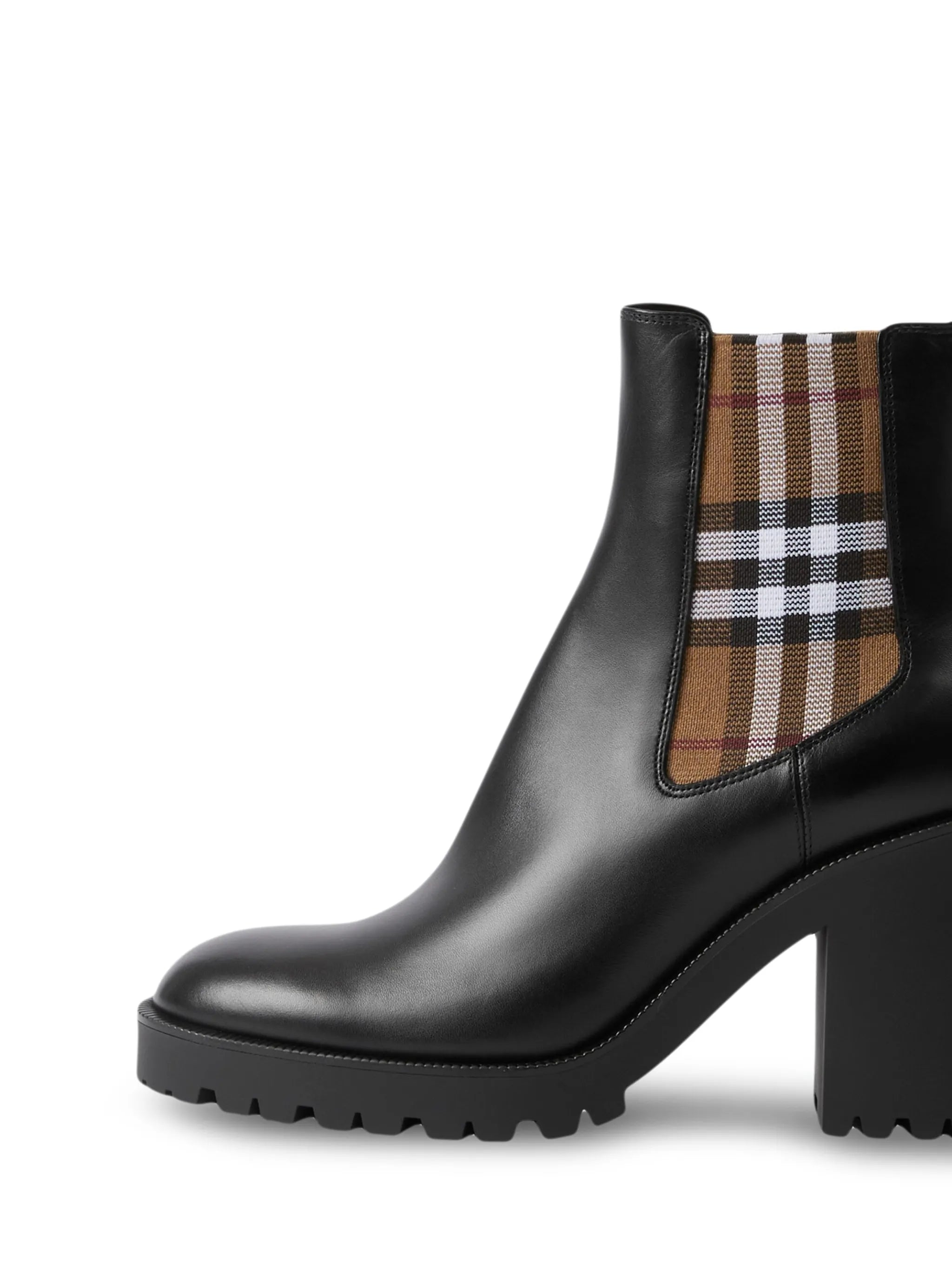 Check panel ankle boots
